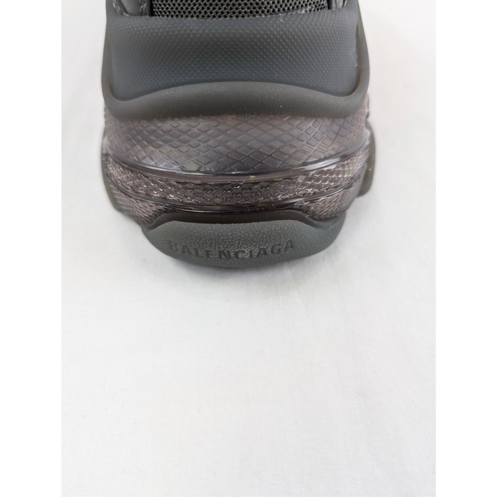 Balenciaga o1rshd1 Clear Sole Leather Free Triple S Sneakers Dark Grey Size US 12 / EU 45 - 17 Thumbnail