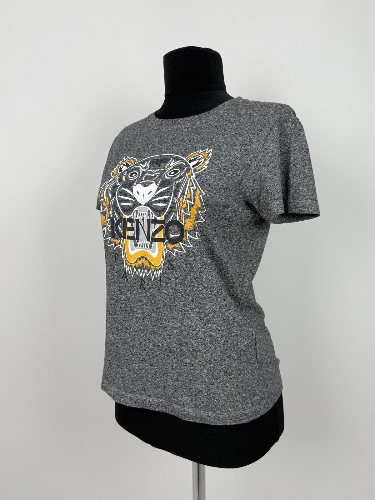 Kenzo Kenzo Melange Gray Tiger Logo Graphic T-Shirt S Size S / US 4 / IT 40 - 1 Thumbnail