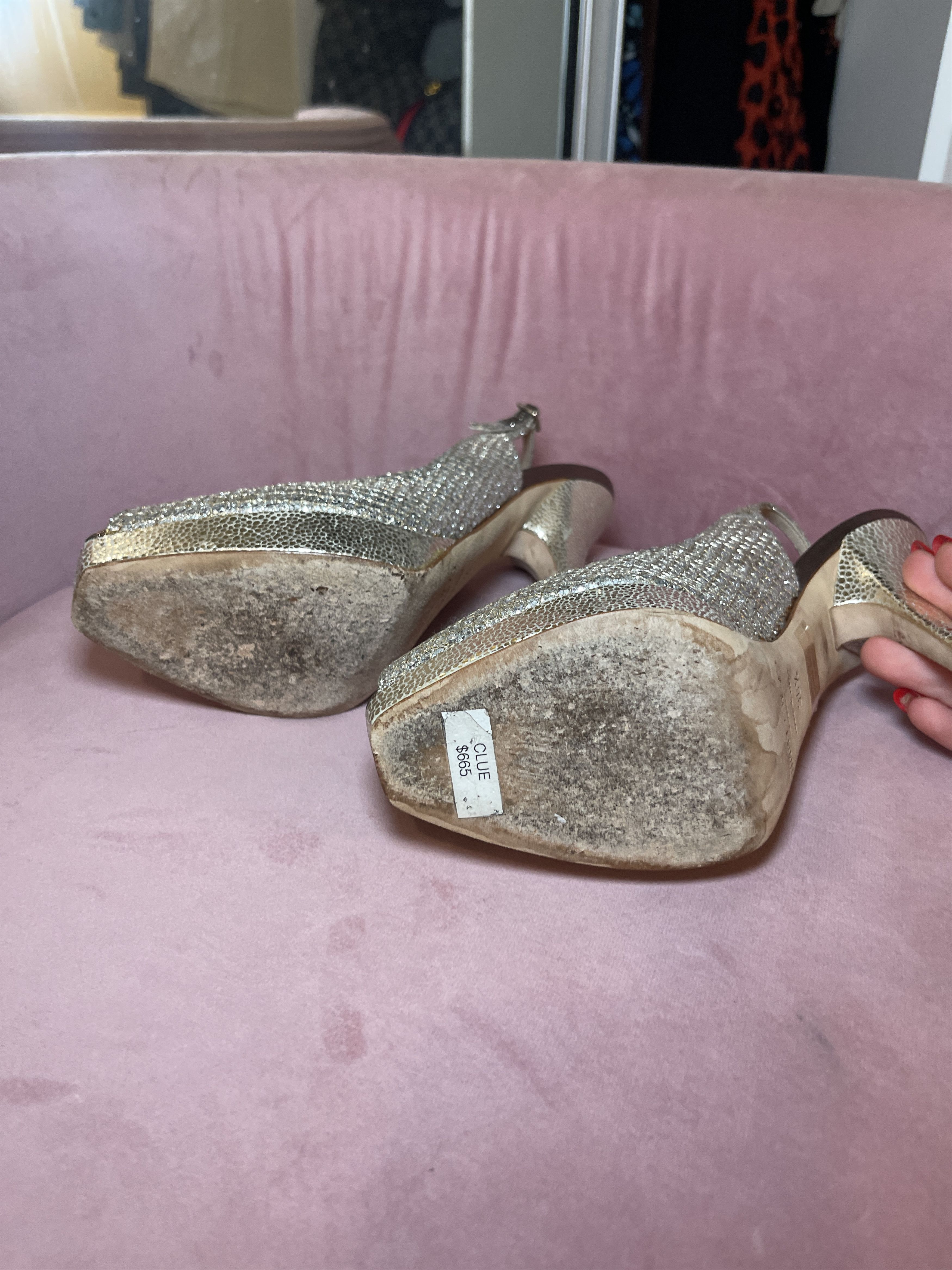 Jimmy Choo jimmy choo gold sparkle heel size 36.5 / 6.5 Size US 6.5 / IT 36.5 - 4 Thumbnail