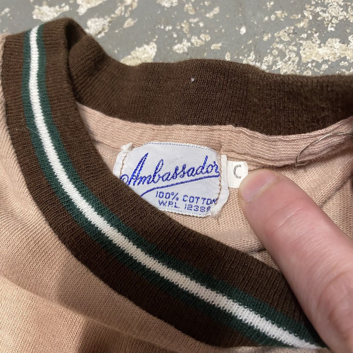 Unsound Rags × Vintage True Vintage Tan USA Blank Pocket Long Sleeve Tshirt Size US M / EU 48-50 / 2 - 4 Thumbnail