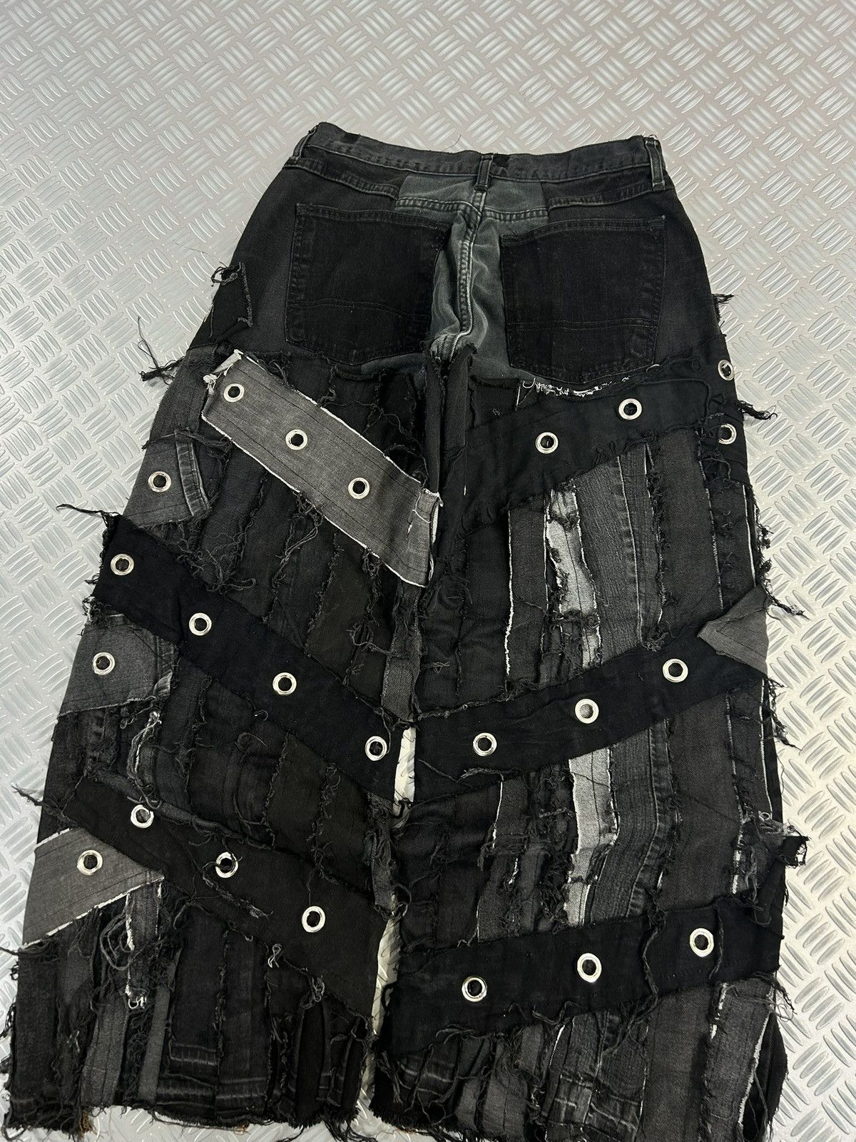 Designer Custom baggy jeans handmade distressed patchwork opium punk Size US 32 / EU 48 - 10 Thumbnail