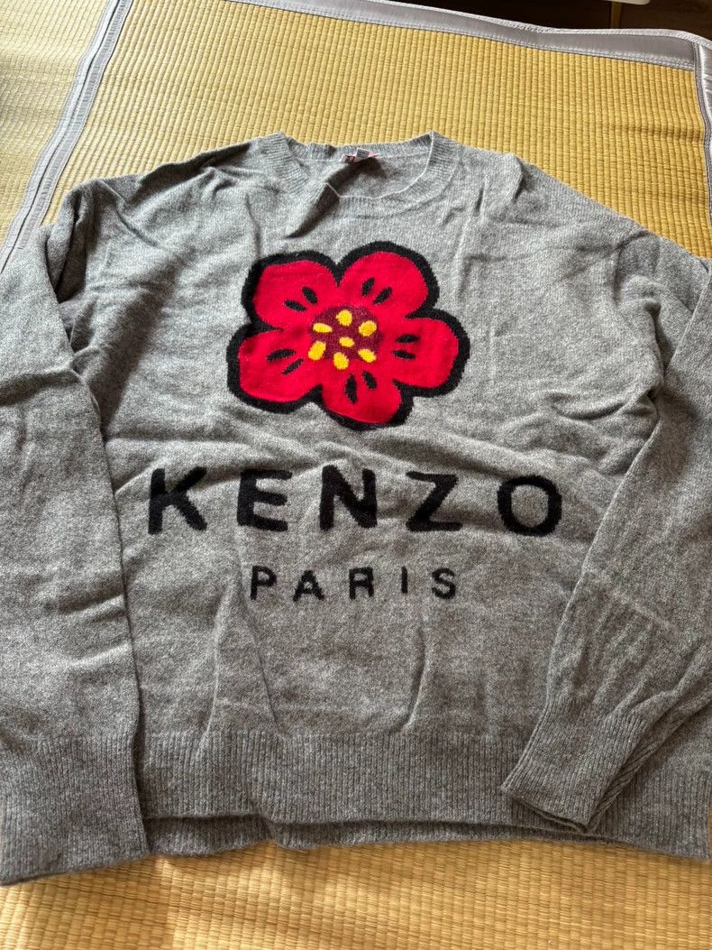 Vintage KENZO Paris Women's Gray Wool Sweater - dmc Size US XL / EU 56 / 4 - 1 Thumbnail