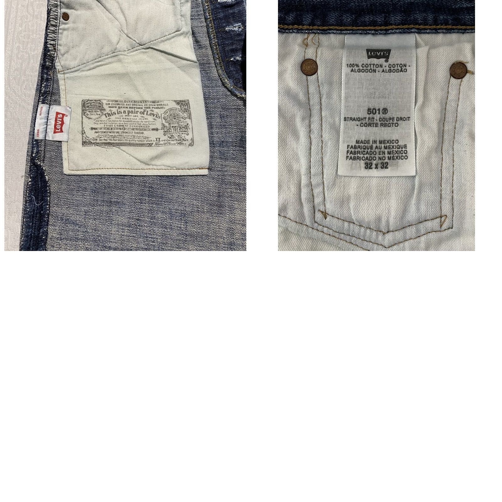Levi's Levi's 501 Jeans Mens 32x32 Blue Denim Straight Leg Button Fly Vintage Modern Classic Regular Rise Whisker Retro 5-Pocket Cotton Denim Jeans Mens Size US 32 / EU 48 - 8 Thumbnail