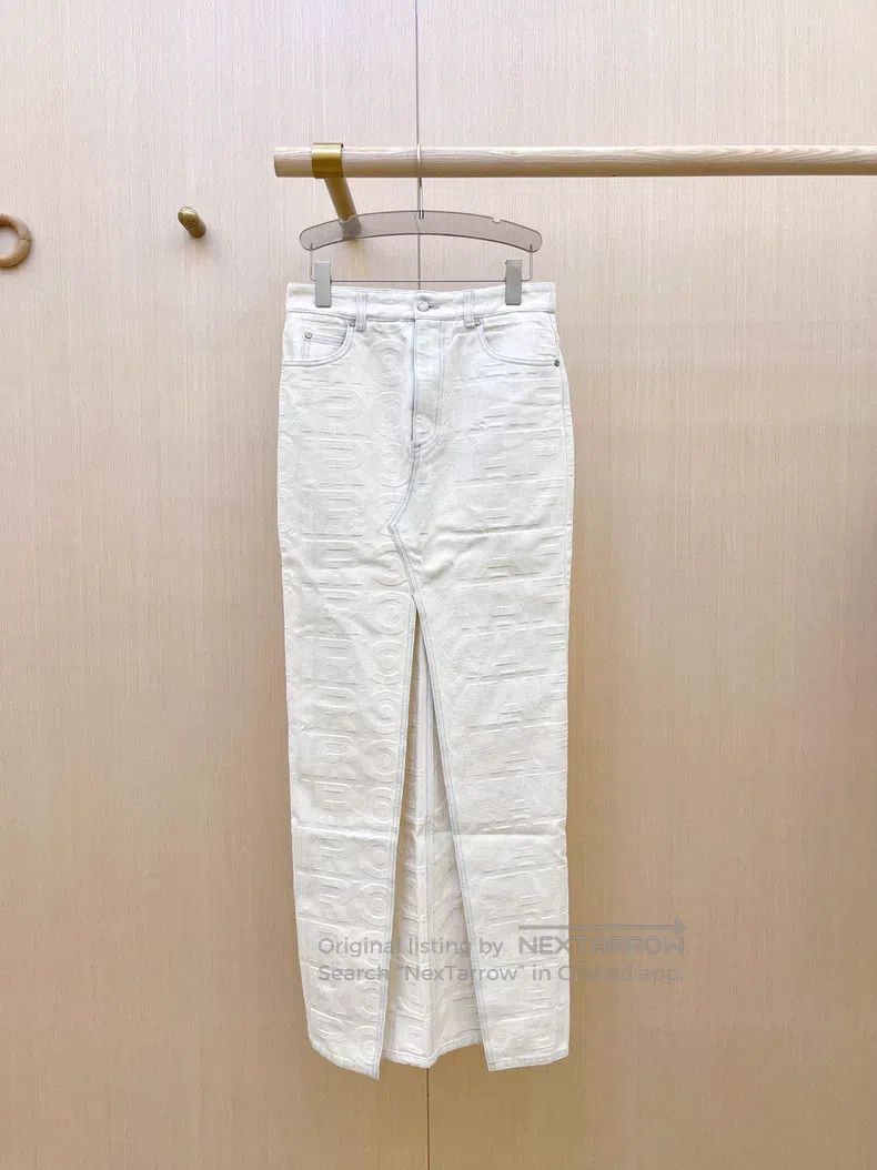 Fendi Fendi White denim split long skirt Size 25" / US 0 / IT 36 - 1 Thumbnail