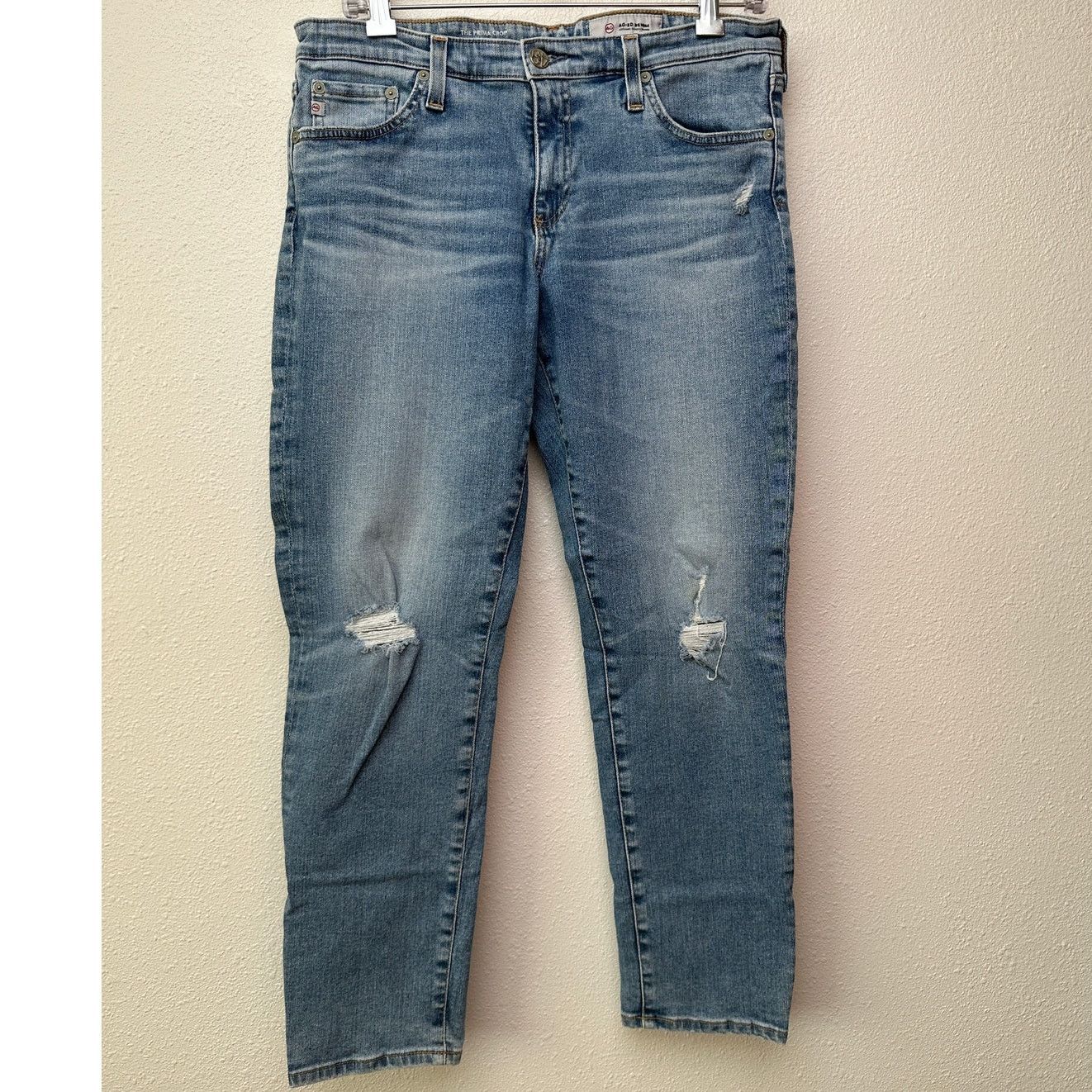 AG Adriano Goldschmied Adriano Goldschmied The Prima Crop Jeans 31 Distressed Size 27" / US 4 / IT 40 - 1 Thumbnail
