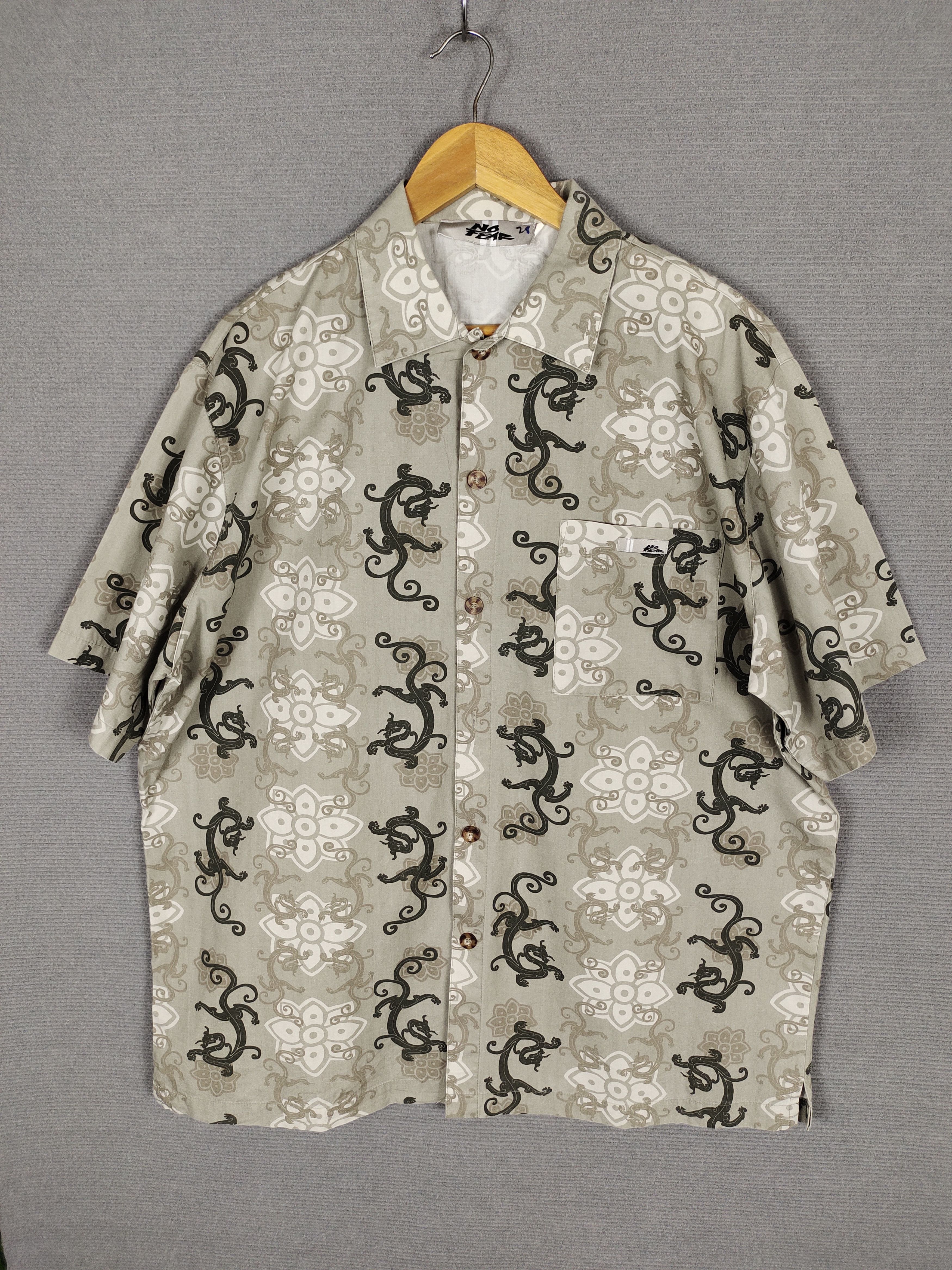 No Fear Vintage No Fear Surfing Dragon Printed Hawaiian Shirt Size US L / EU 52-54 / 3 - 1 Thumbnail
