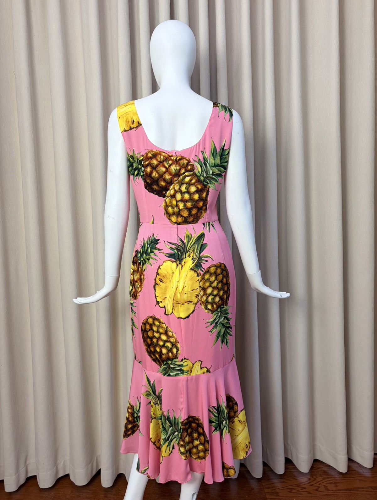 Dolce & Gabbana Dolce Gabbana Pink Pineapple Mermaid Silk Dress Size M / US 6-8 / IT 42-44 - 4 Thumbnail