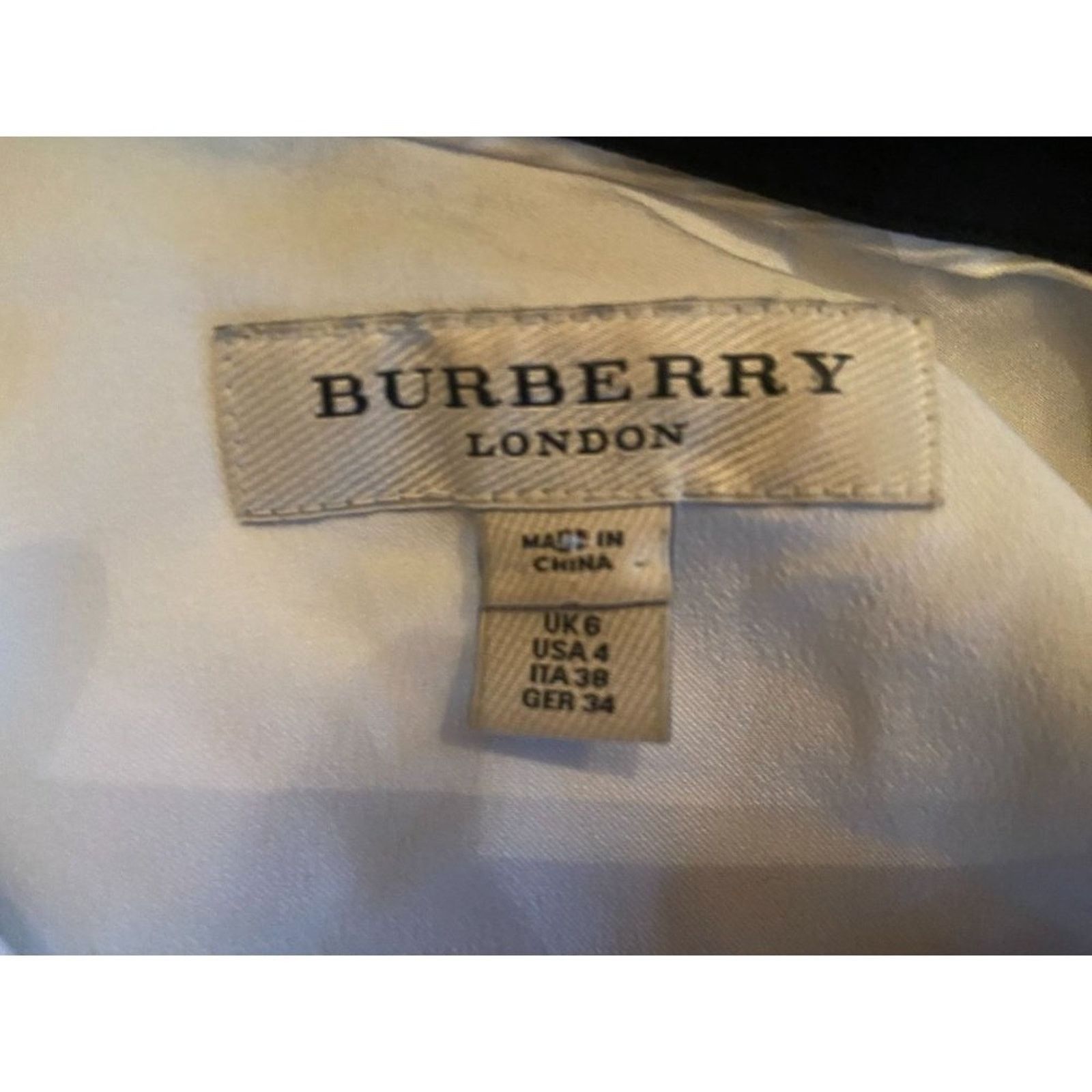 Burberry Ladies Size 4 Burberry London 100% Silk Black & Cream Shirt Size S / US 4 / IT 40 - 2 Thumbnail