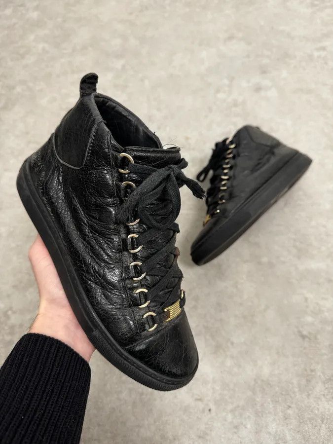 Balenciaga Arena High Black Leather Sneakers