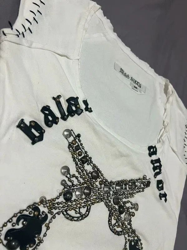 Miss Sixty Miss Sixty Rivet Bead Short Sleeve Vest. Size M / US 6-8 / IT 42-44 - 3 Thumbnail