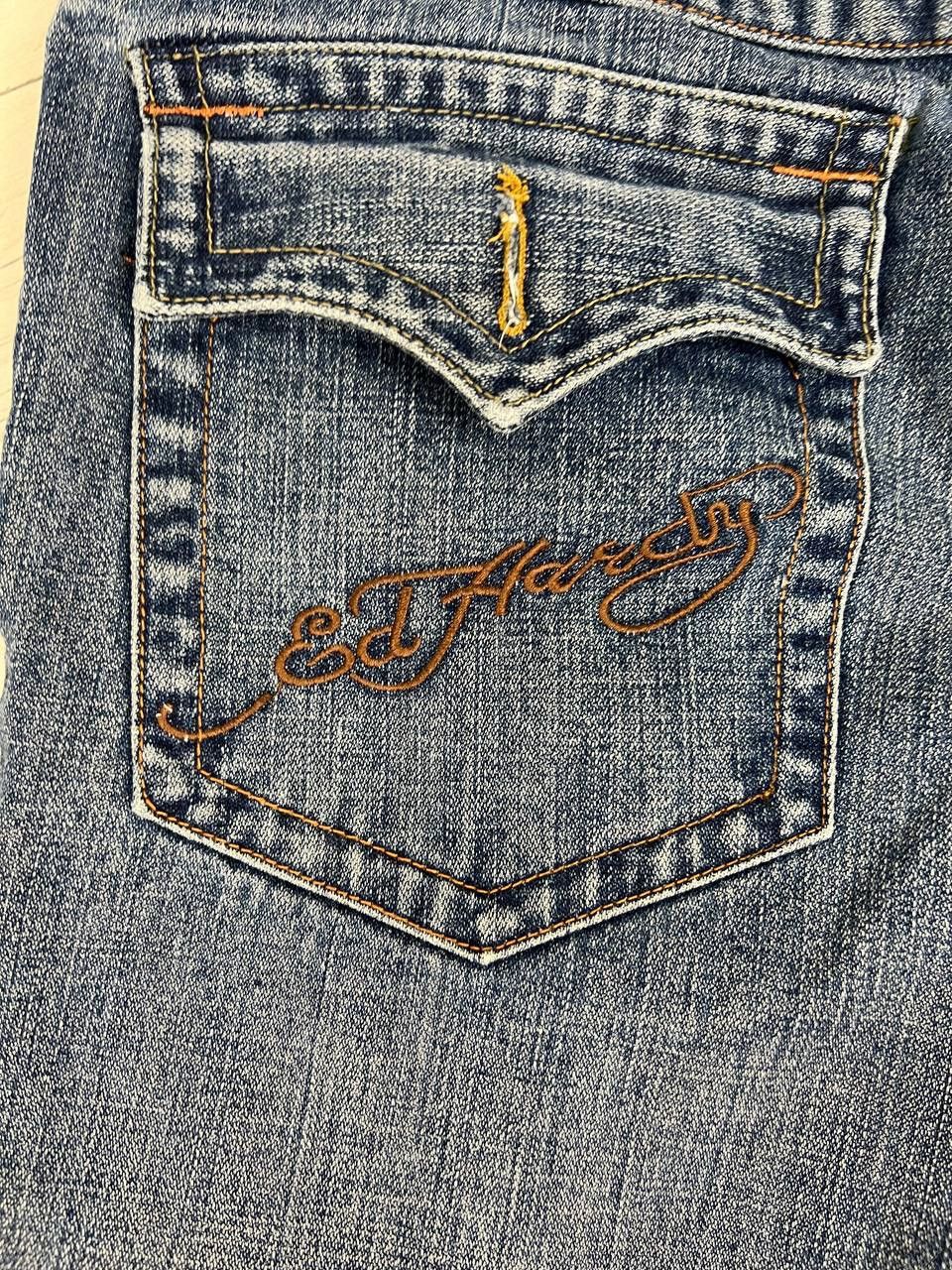 Ed Hardy Vintage Ed Hardy Baggy Denim Jeans Big Logo Skull Size US 34 / EU 50 - 12 Thumbnail