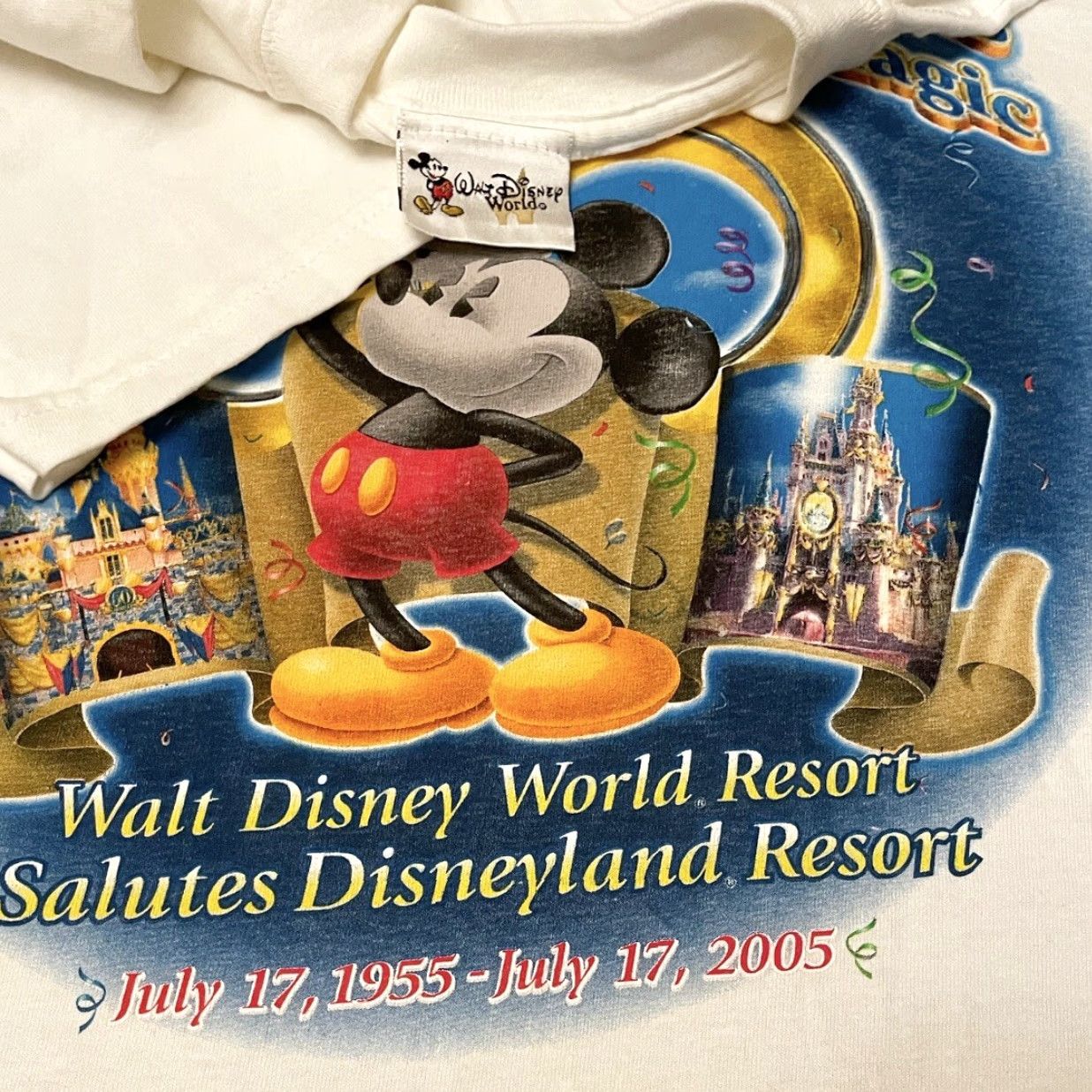 Disney VINTAGE Disney 50th Anniversary Walt Disney World Disneyland Shirt Mens M White Mickey Mouse 90s Cartoon Size US M / EU 48-50 / 2 - 2 Thumbnail