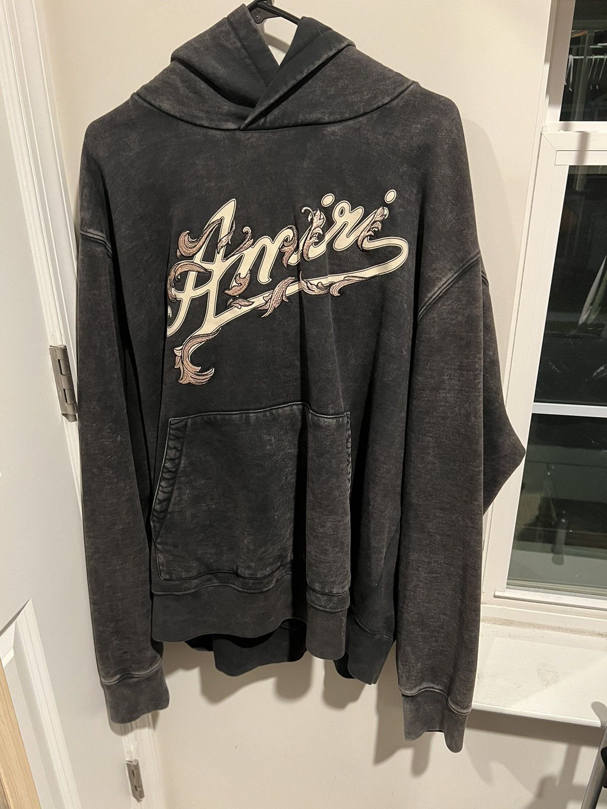 Amiri $1050 Amiri Filigree Hoodie Washed Black Size US XXL / EU 58 / 5 - 1 Thumbnail