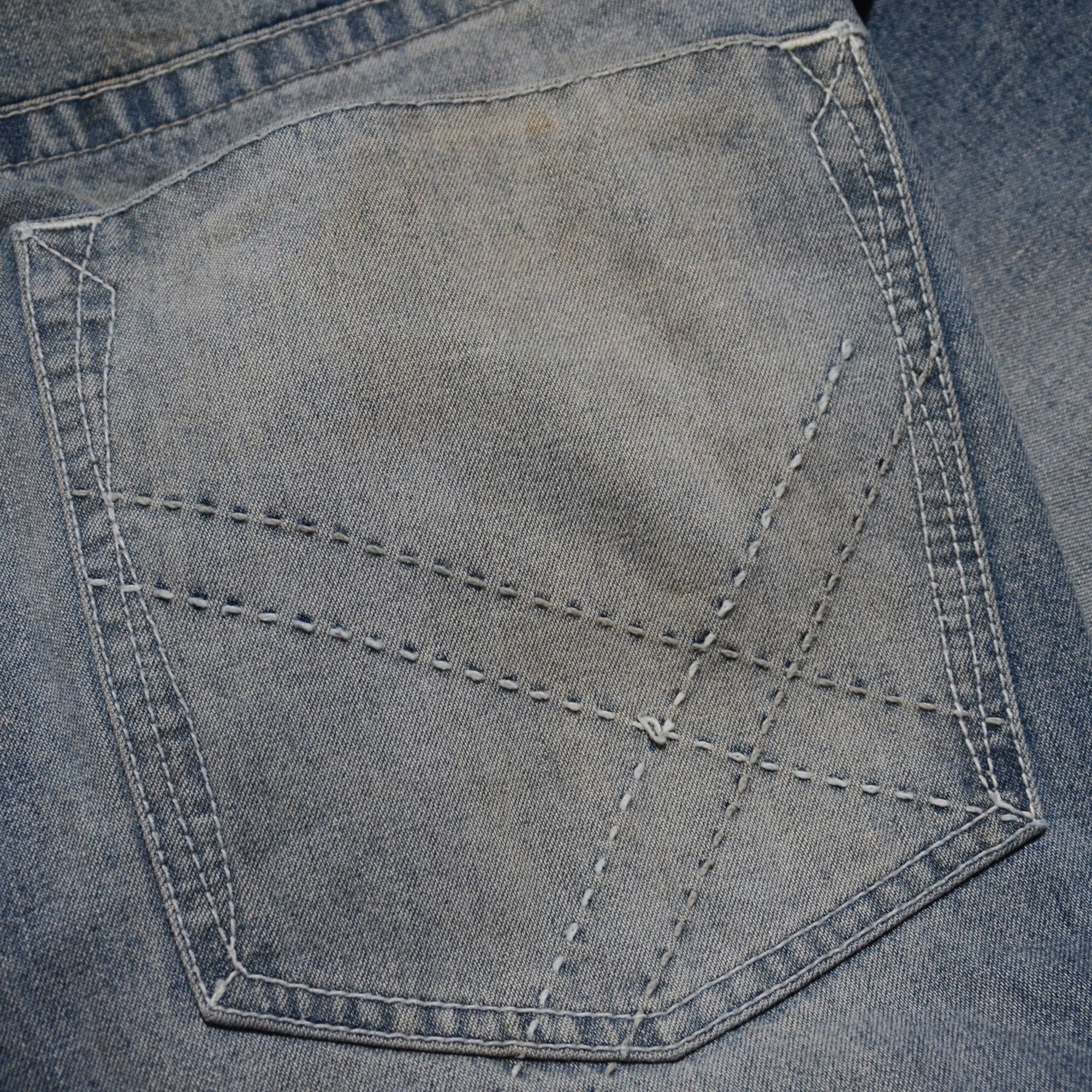 Phat Farm [Color Defects] PF Jorts Denim Shorts 90s Hiphop Streetwear Size US 30 / EU 46 - 6 Thumbnail