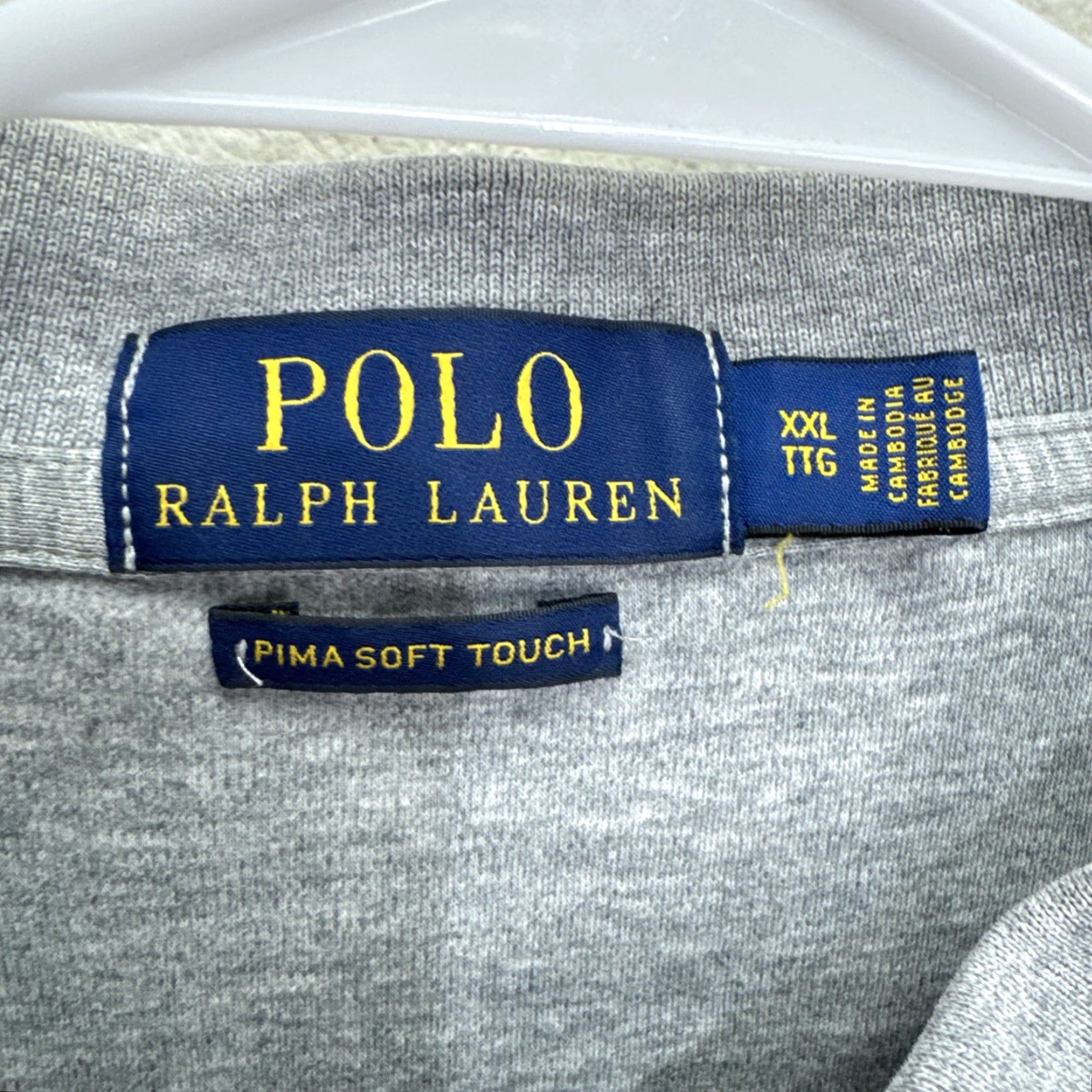 Ralph Lauren VINTAGE Ralph Lauren Polo Shirt Men's 2XL Gray Cotton Short Sleeve Casual Golf Summer Men Size US XXL / EU 58 / 5 - 2 Thumbnail