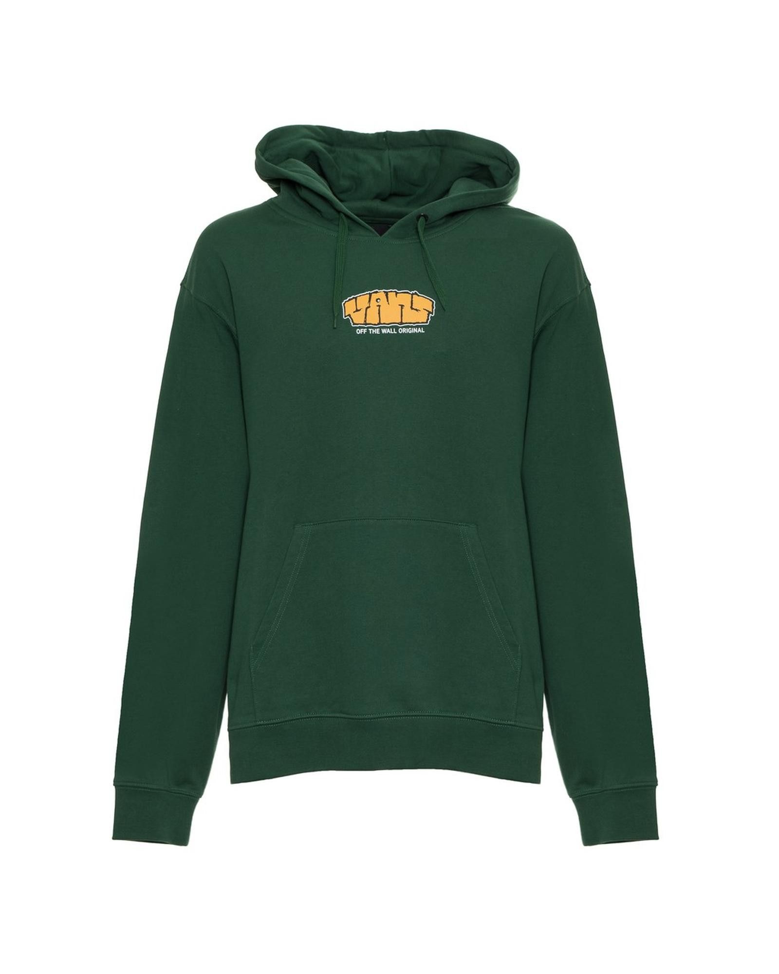 image of Vans Solid Color Cotton Sweatshirt With Fixed Hood in Green, Men's (Size Small)