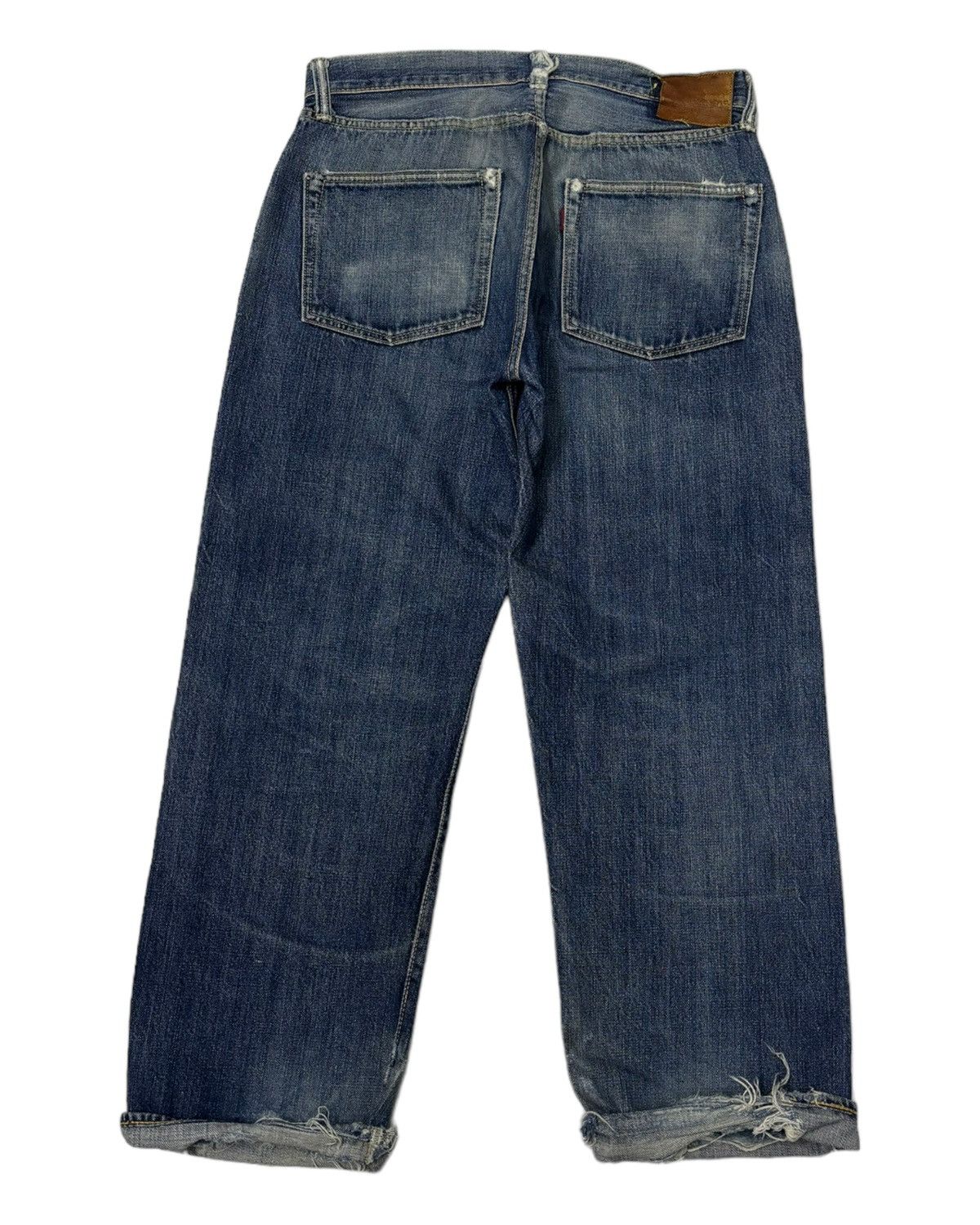 Japanese Brand 🔥1999@JAPANESE BAGGY SELVEDGE DISTRESSED DENIM JEANS Size US 30 / EU 46 - 2 Thumbnail