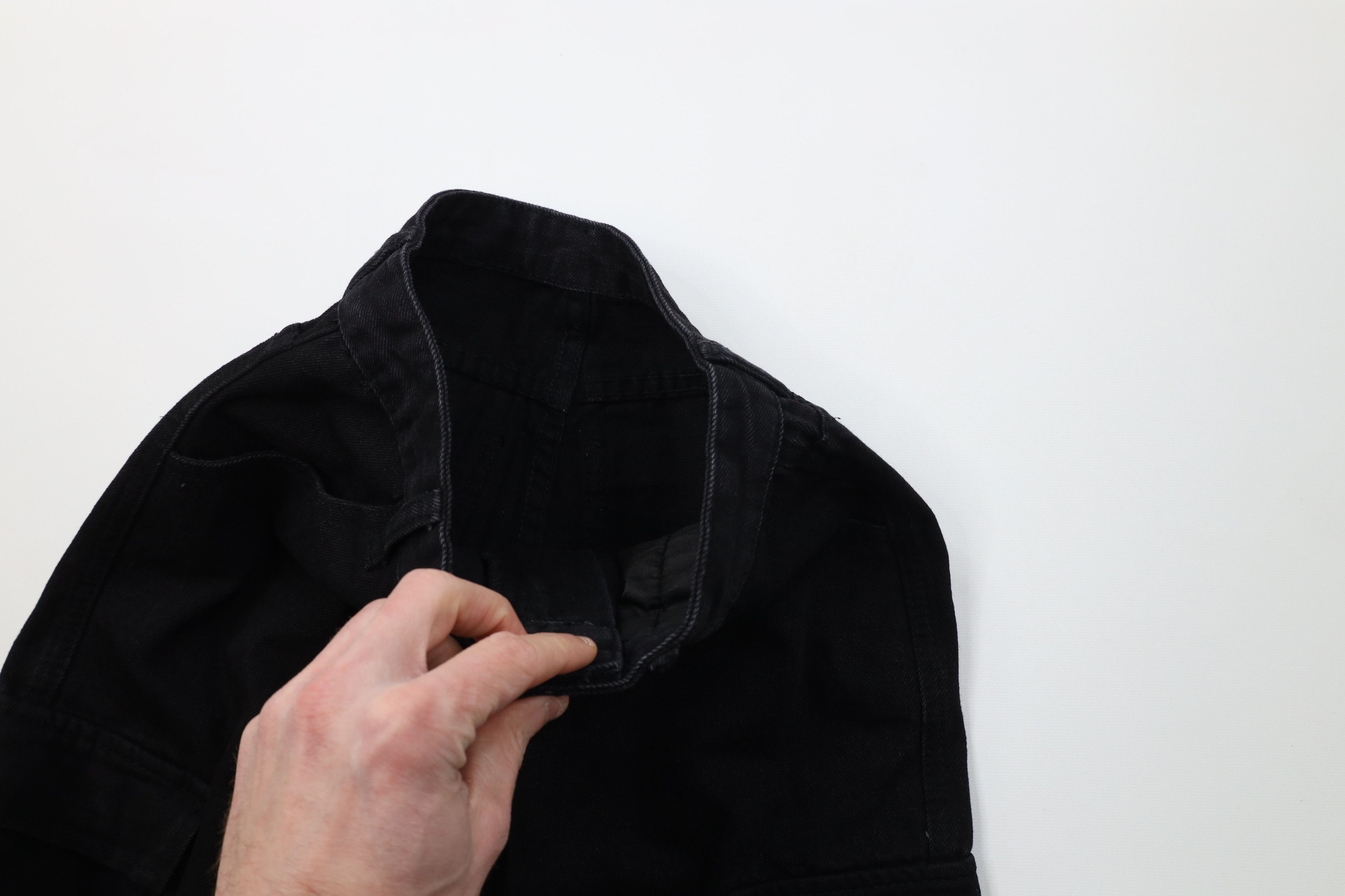 Vintage Vintage 90s Y2K Streetwear Wide Leg Cargo Jeans Black Size 26" / US 2 / IT 38 - 8 Thumbnail