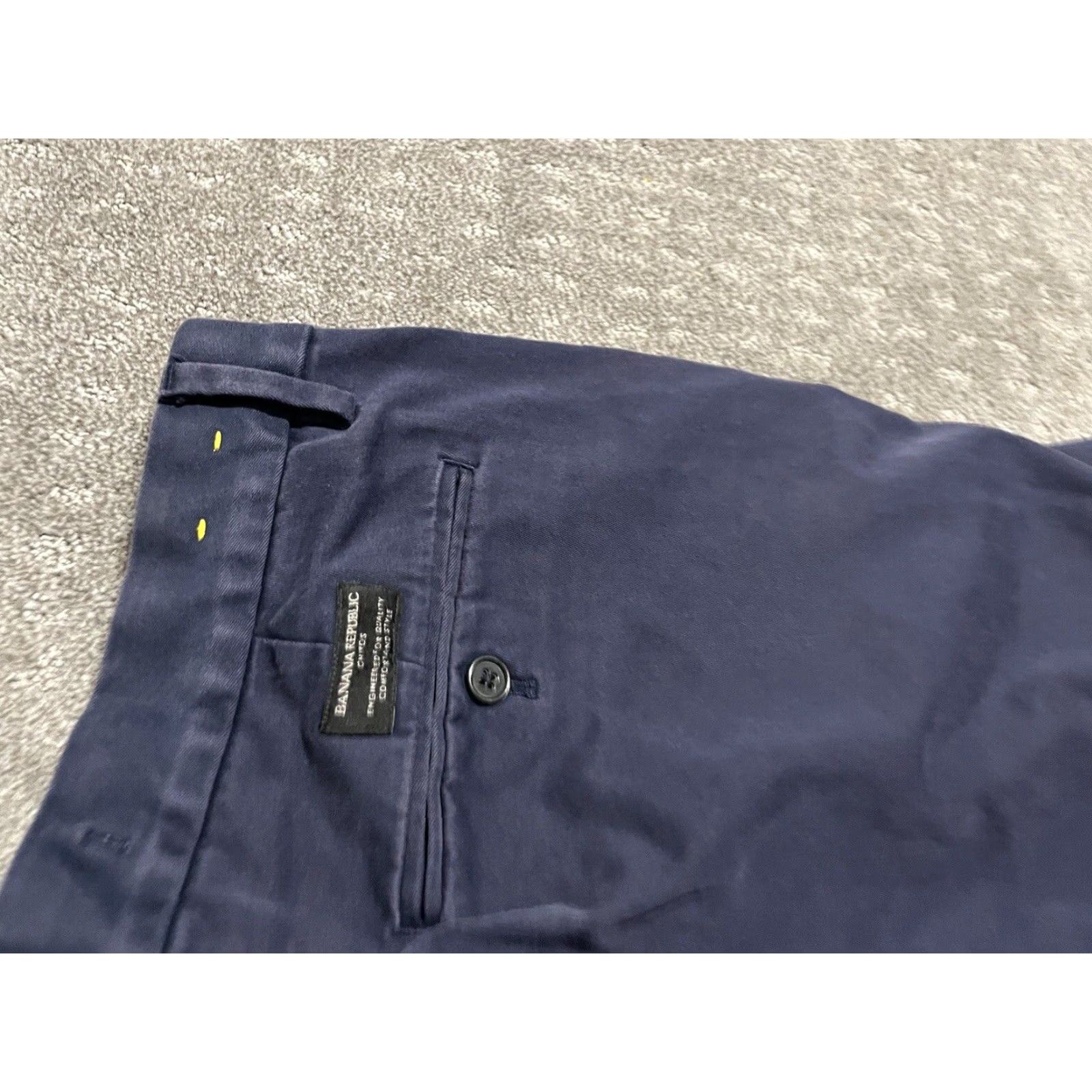 Banana Republic VINTAGE Banana Republic Men's Skinny Fit Chino Pants 33x32 Blue Stretch Casual Office Smart Size US 33 - 3 Thumbnail