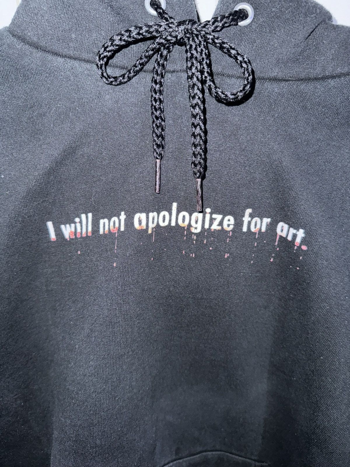 Hanes × Vintage Vintage 90s Hanes Mens Hoodie ‘I Will Not Apologize For Art’ Size US S / EU 44-46 / 1 - 2 Thumbnail
