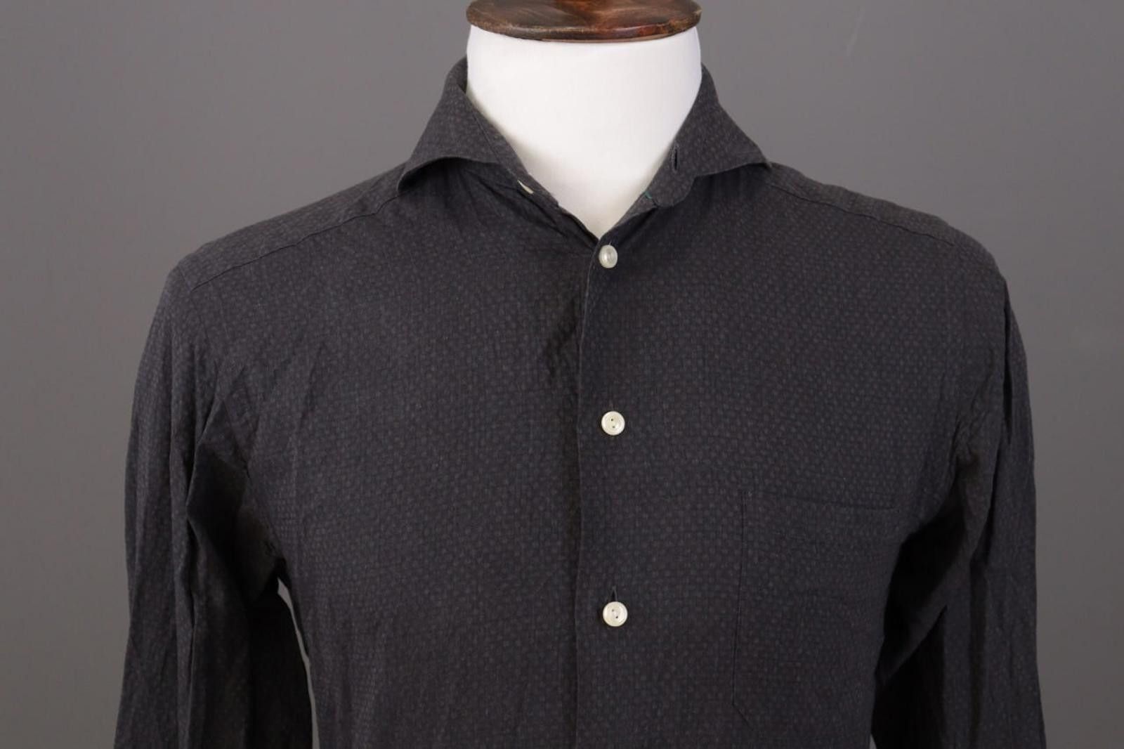 Eton Eton Slim Fit Black Dotted Button Down Shirt Size 38 S Size US M / EU 48-50 / 2 - 2 Thumbnail