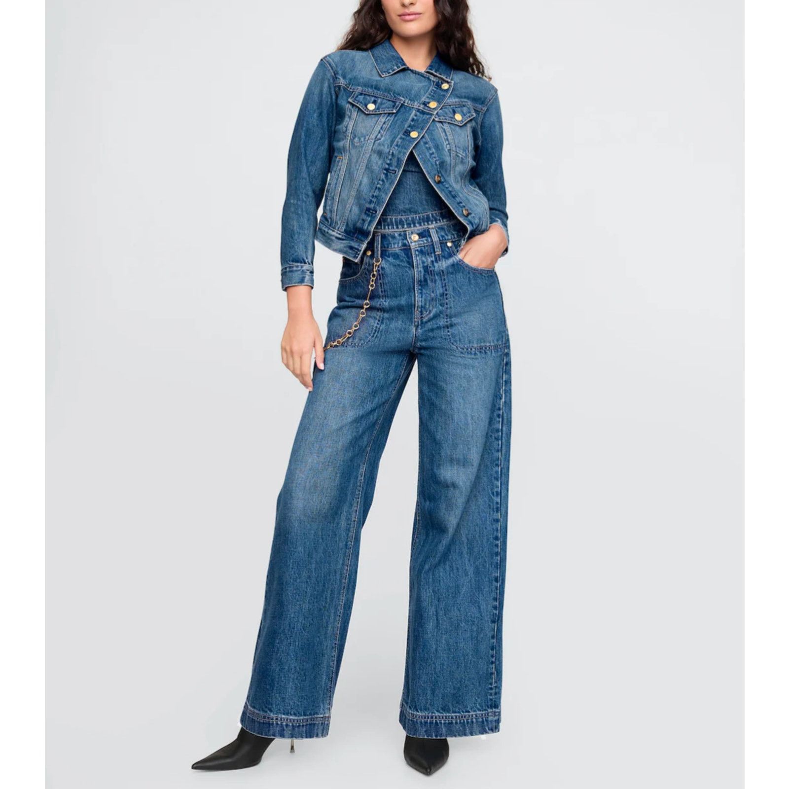 Cult Gaia Gap × Cult Gaia High Rise Stride Chain Jeans/ 25 /NWT Size 25" / US 0 / IT 36 - 6 Thumbnail
