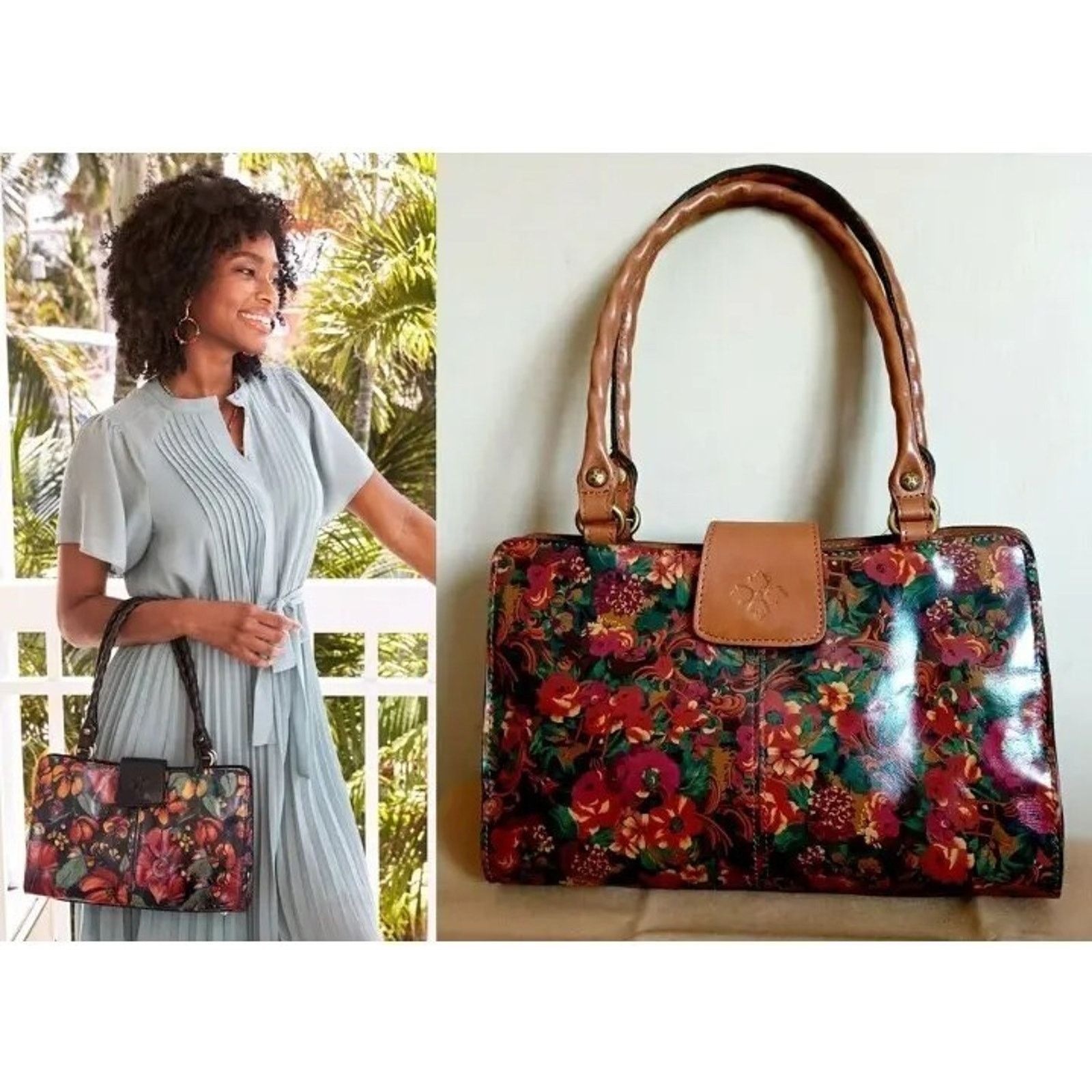 PATRICIA NASH SATCHEL Bag RUSTIC NATURE PRINT B000575