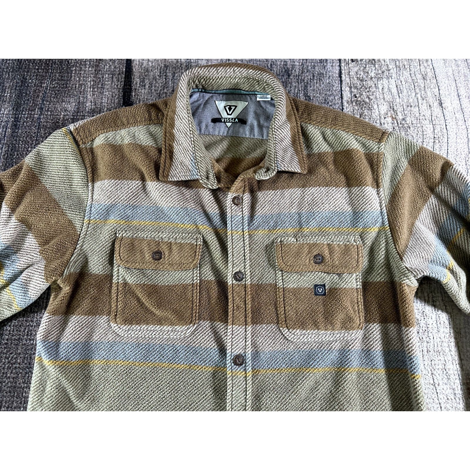 Vissla Vissla Eco-Zy Polar Flannel Men's Striped Shacket Large Size US L / EU 52-54 / 3 - 2 Thumbnail
