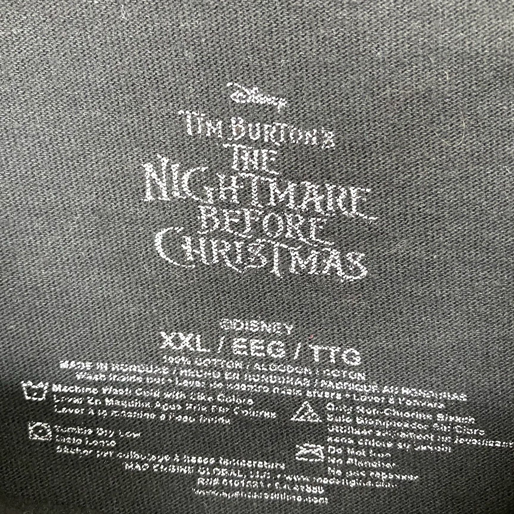 Disney Disney Tim Burton Nightmare Before Christmas T Shirt 2XL Mens Black Cotton Graphic Print Crew Neck Short Sleeve Halloween Christmas Men Size US XXL / EU 58 / 5 - 4 Thumbnail