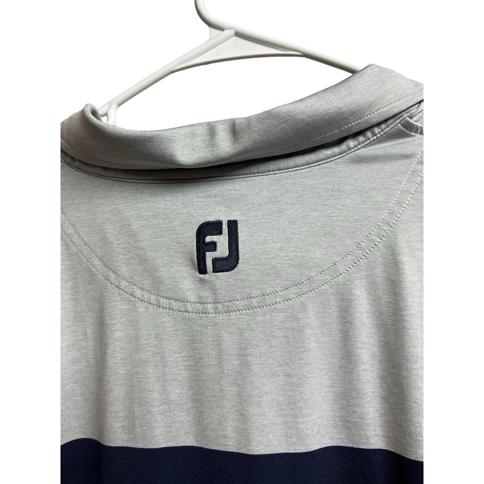 Footjoy Footjoy Gray Blue Color Block Stripes Short Sleeve Polo Size US L / EU 52-54 / 3 - 5 Thumbnail