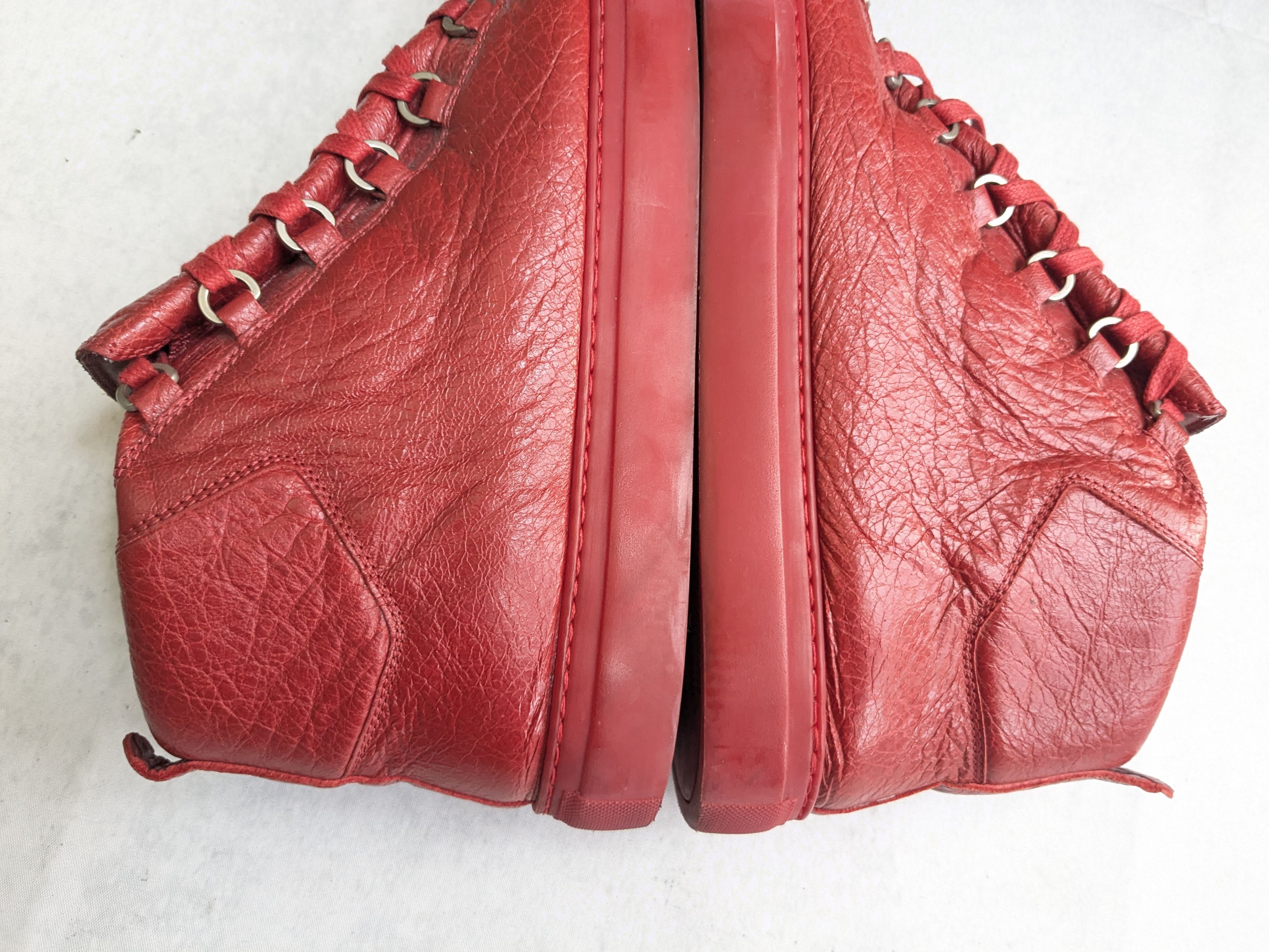 Balenciaga Balenciaga Arena Sneakers Red 12 High Tops Leather Size US 12 / EU 45 - 9 Thumbnail