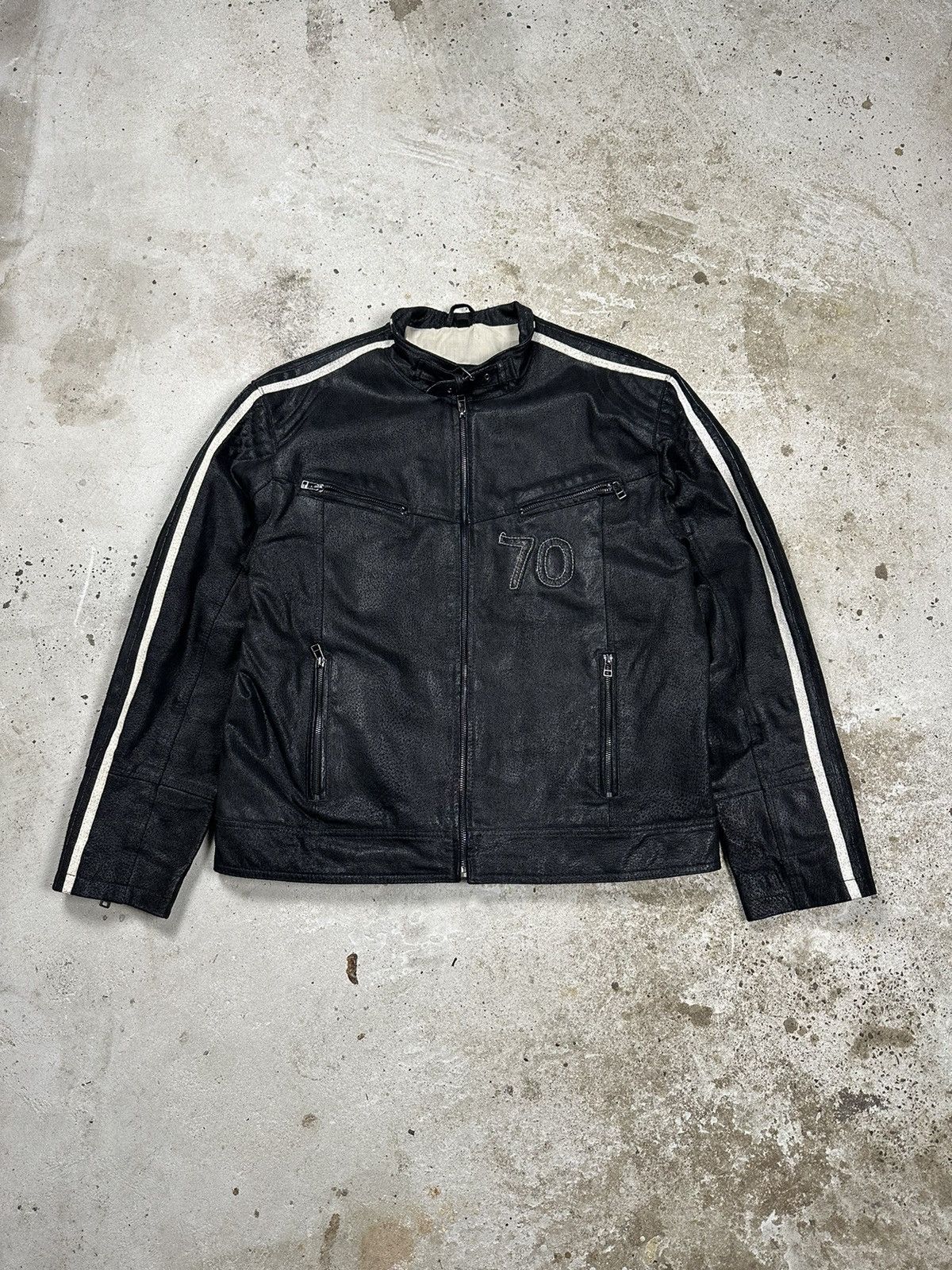 Other ‼️ Vintage y2k Moto Biker Racing Leather Jacket 70 Rare Size US L / EU 52-54 / 3 - 1 Thumbnail