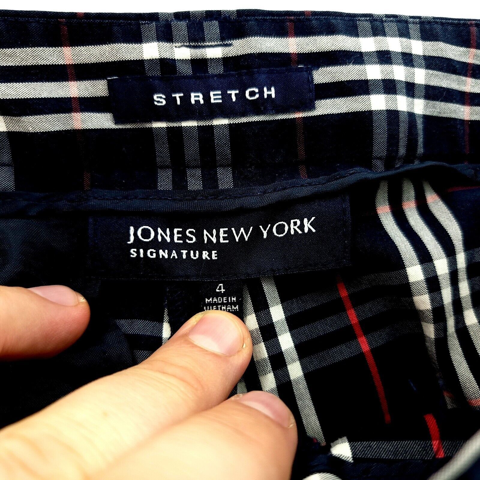 Jones New York Jones New York Signature Stretch Blue White Plaid Size 2 Sho Size 30" / US 8 / IT 44 - 4 Thumbnail