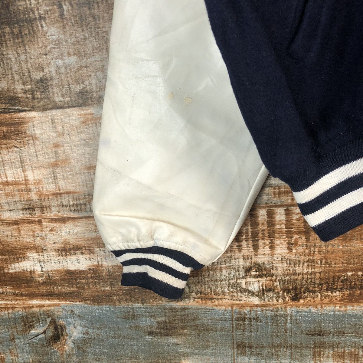 Vintage Blue Asphatt Dark Blue Bombers varsity Jacket #A1757 Size US S / EU 44-46 / 1 - 7 Thumbnail