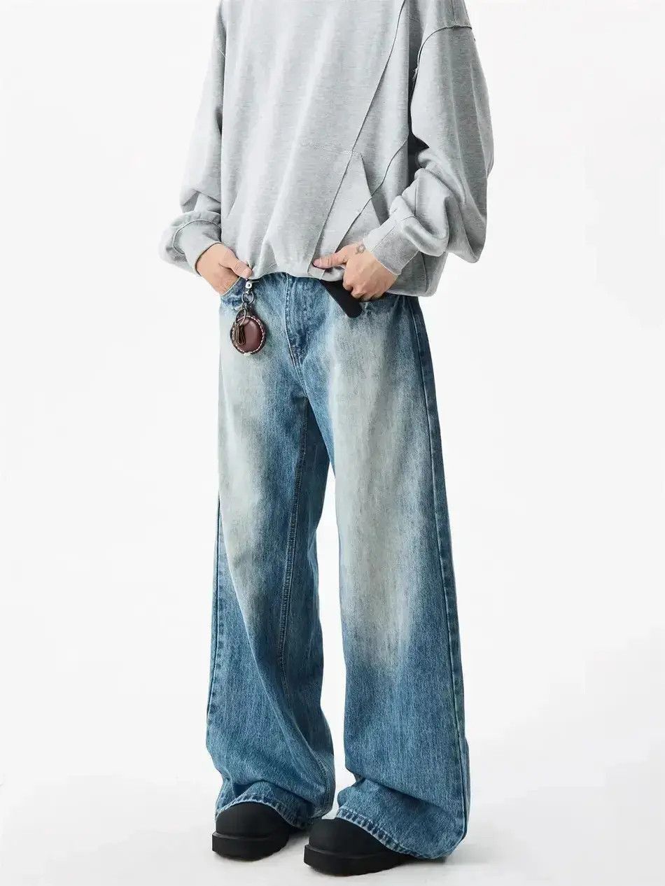 Japanese Brand Retro distressed wide leg jeans Size US 32 / EU 48 - 5 Thumbnail
