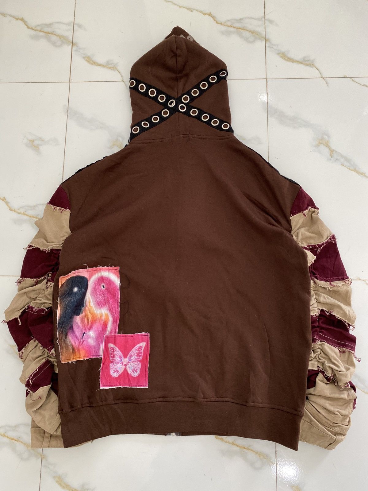 Japanese Brand × Vintage y2k japanese brand rework patchwork hoodie Size US XL / EU 56 / 4 - 13 Thumbnail