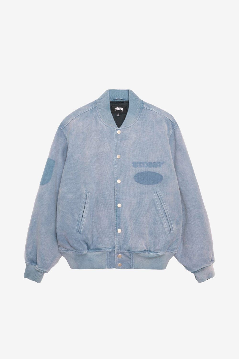 Stussy Stussy Ghost Logo Canvas Varsity Jacket Size US XL / EU 56 / 4 - 1 Thumbnail