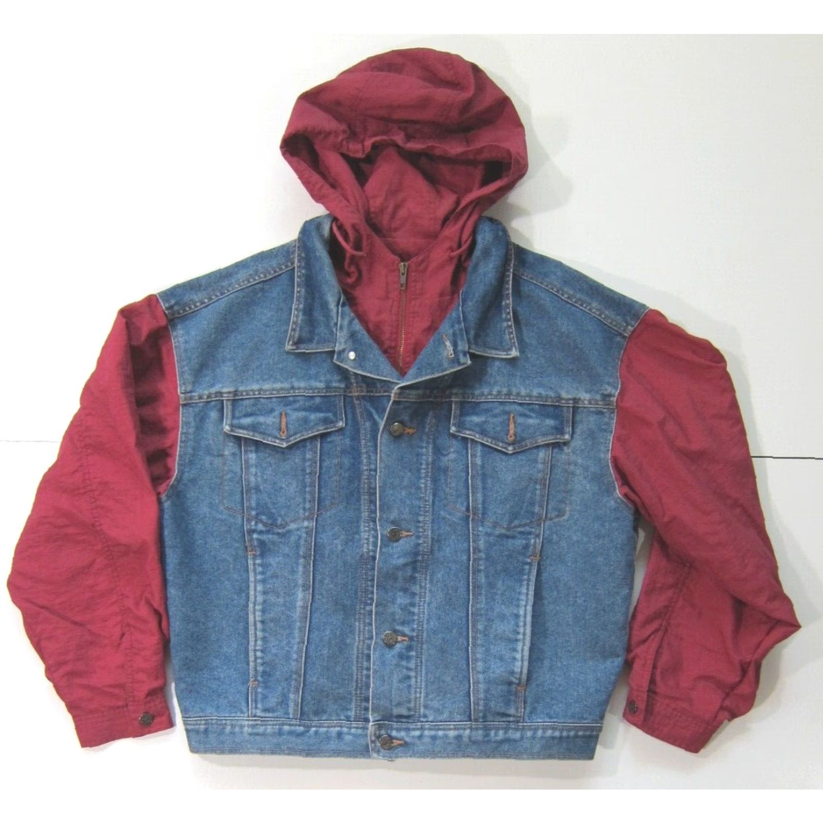 Vintage VINTAGE Arizona Jean Company Logo Red Hood Distressed Denim Jean Jacket Men XL Shirt Mens Jean Jacket Size US 36 / EU 52 - 3 Thumbnail