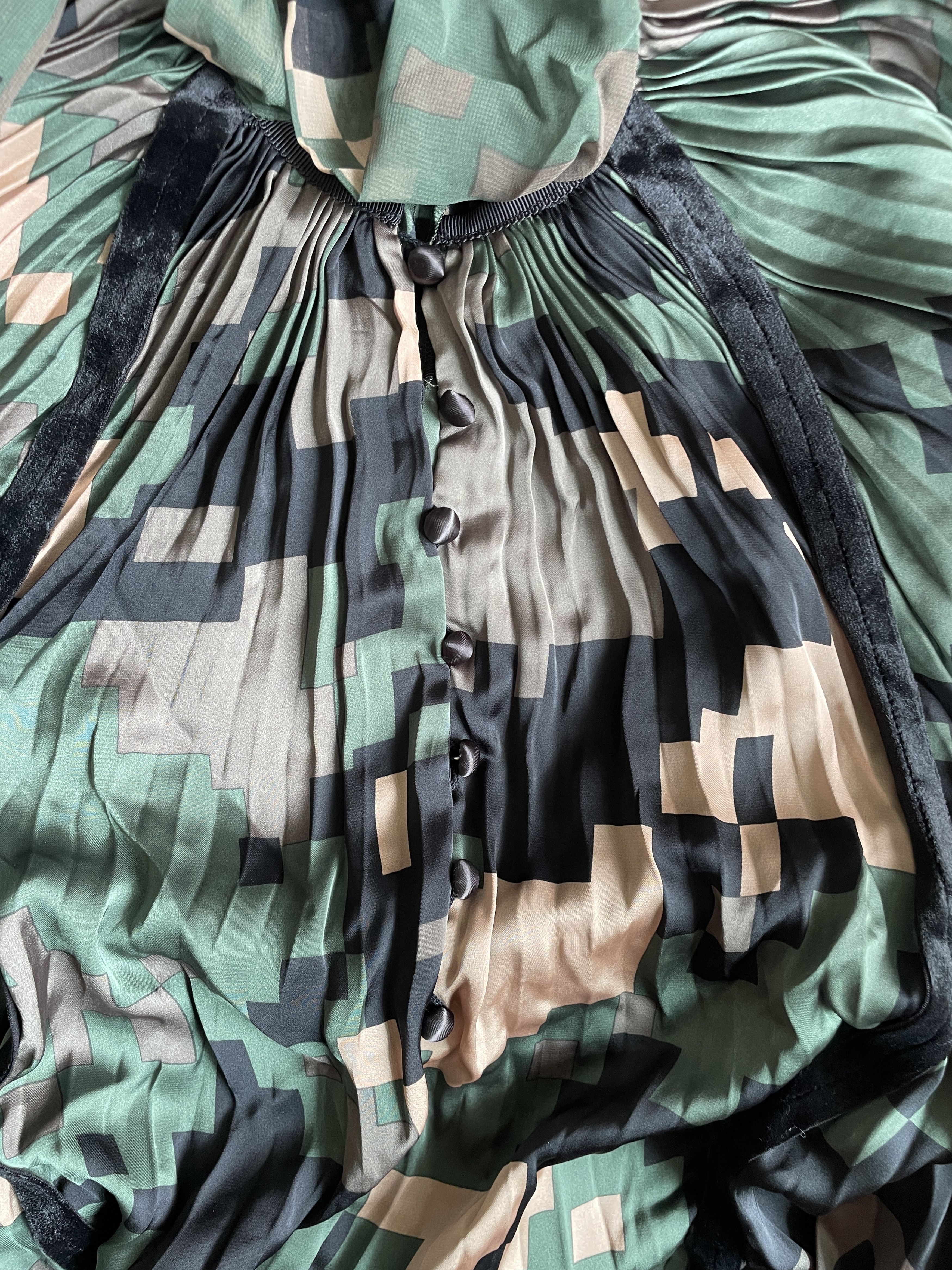 Sacai Sacai By Chitose Abe Pleated printed Silk Top Size US M / EU 48-50 / 2 - 3 Thumbnail