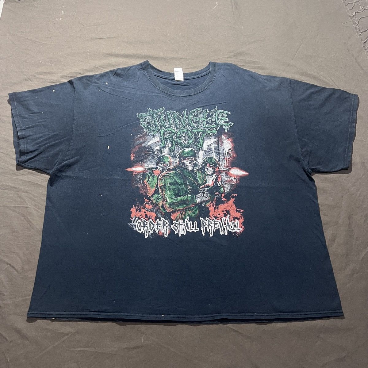 Band Tees Vintage Y2K Jungle Rot Tee 3XL Faded Oversized Death metal Size US XXL / EU 58 / 5 - 4 Thumbnail