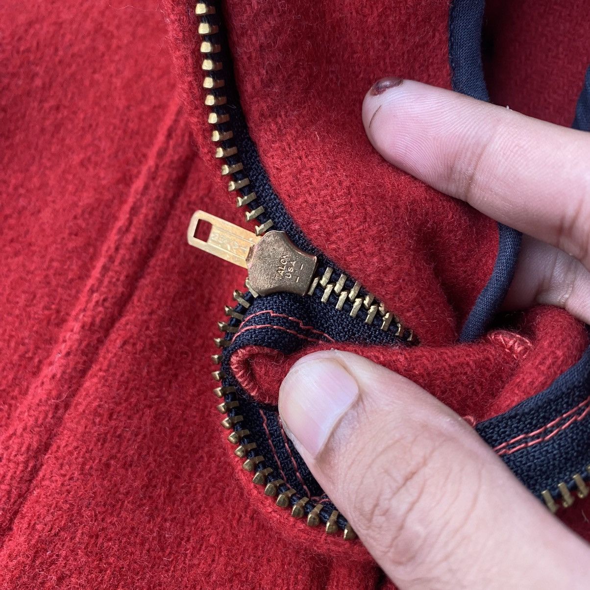 Warehouse Warehouse Pullover Wool Melton Jacket Side Zipper Talon USA Size US S / EU 44-46 / 1 - 23 Thumbnail