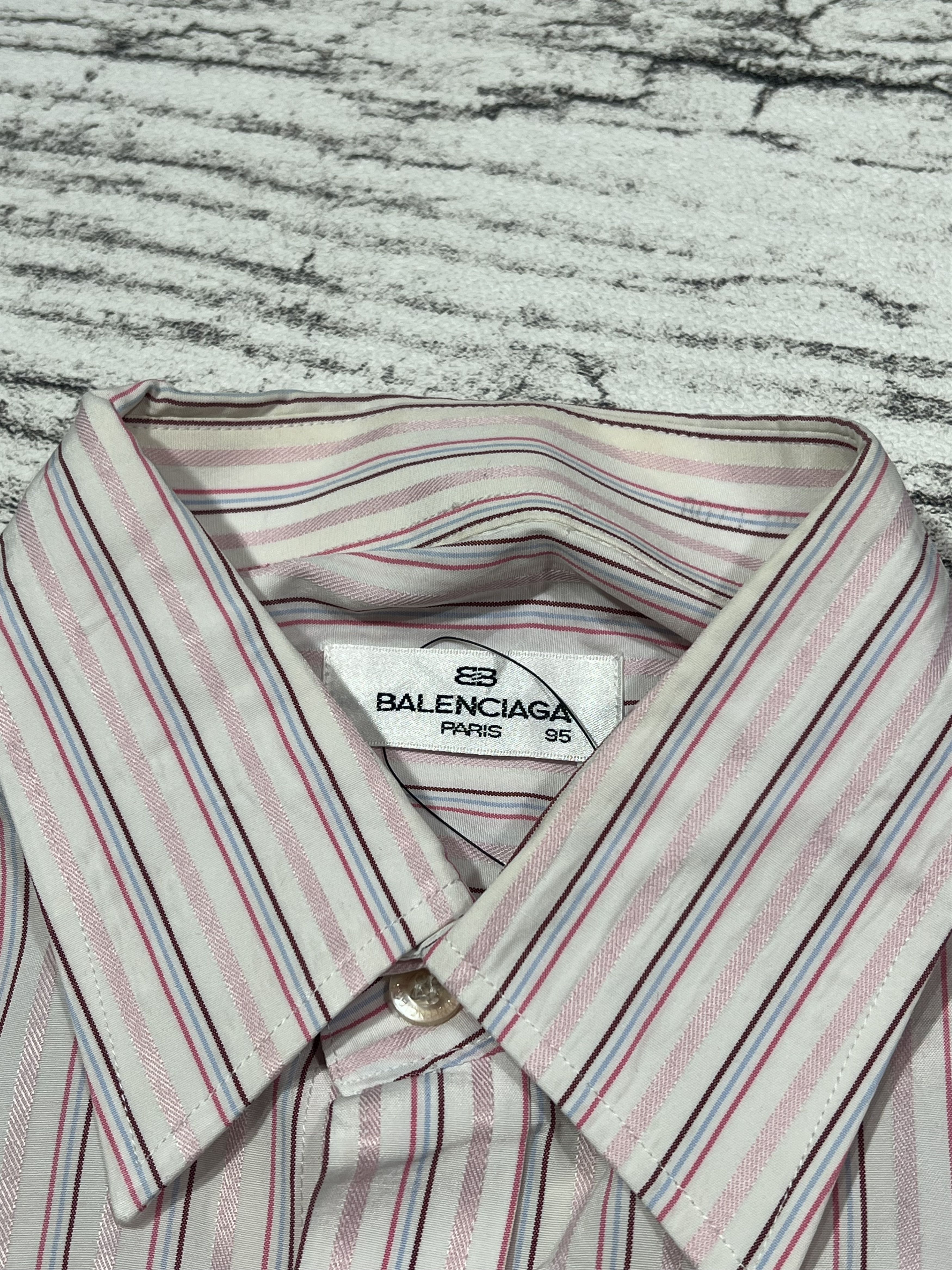 Balenciaga 90s Balenciaga Striped Pocket Button Shirt Size US M / EU 48-50 / 2 - 4 Thumbnail
