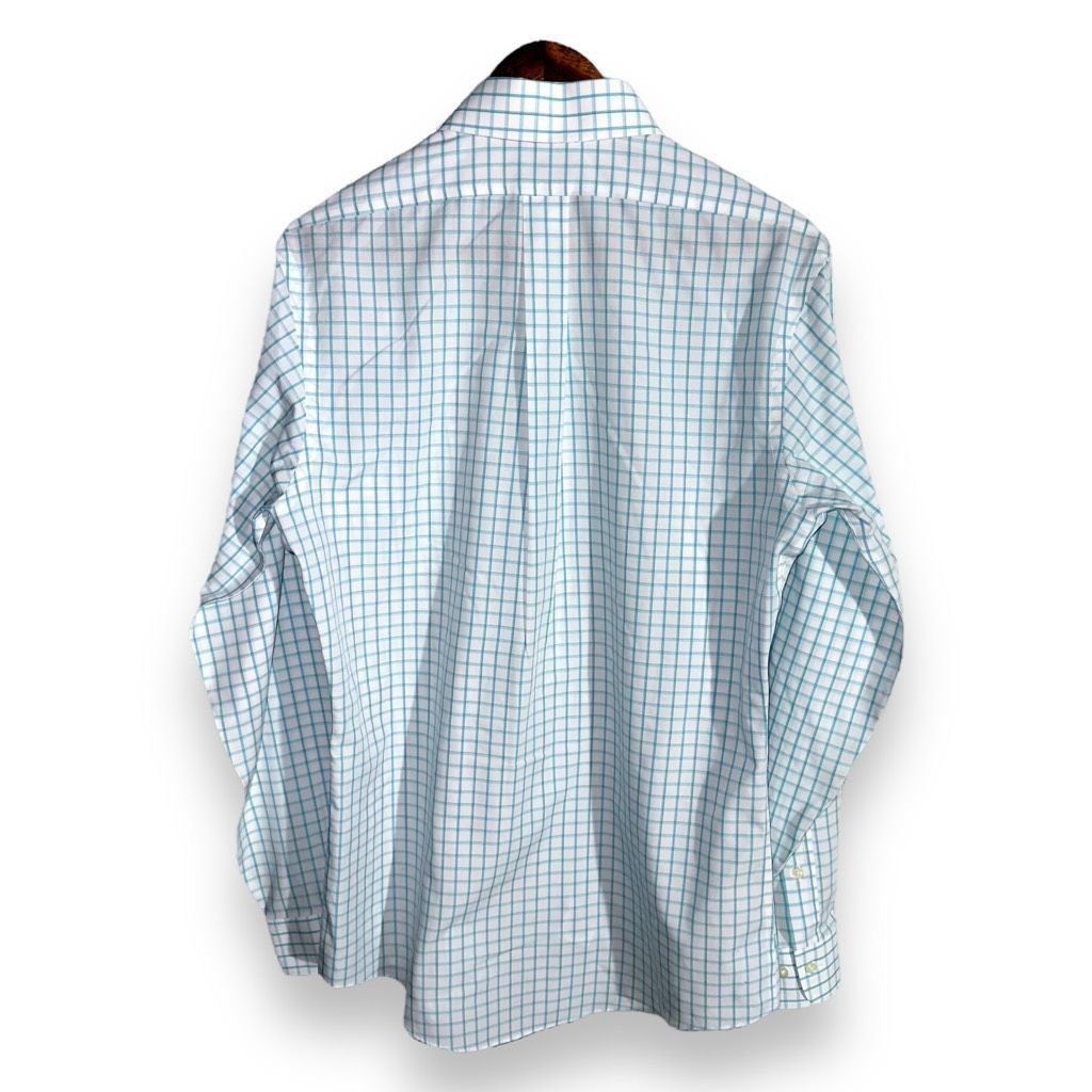 Brooks Brothers Brooks Brothers Teal & White Slim Fit Non-Iron Dress Shirt S Size US S / EU 44-46 / 1 - 8 Thumbnail