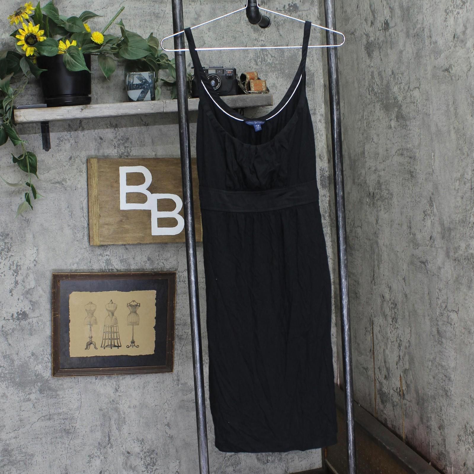 American Eagle Outfitters American Eagle Knit Belted Satin Trim Minidress Black Xl Size XL / US 12-14 / IT 48-50 - 1 Thumbnail