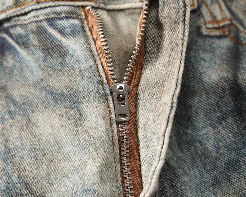 Jean × Vintage Streetwear Design Old Patch Retro Printing Distressed Jeans Size US 35 - 13 Thumbnail