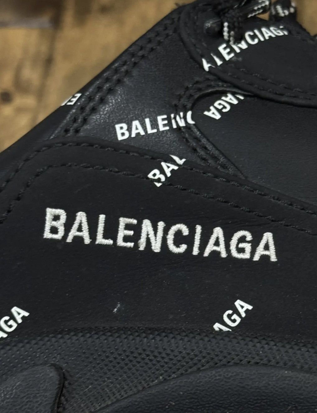 Balenciaga Balenciaga Triple S All Black Logo Sneakers Size US 9 / EU 42 - 10 Thumbnail