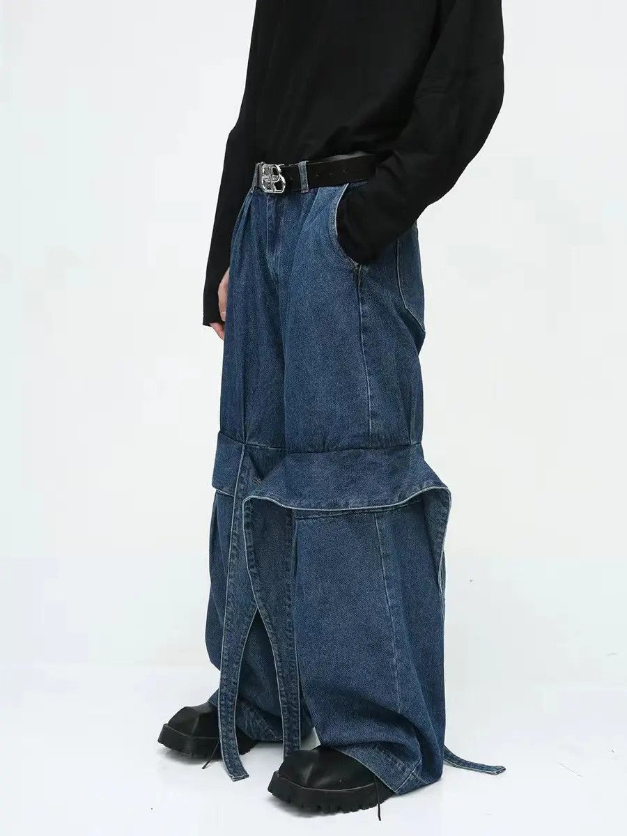 Japanese Brand × Jean Deconstructed Design Strappy Hip Hop Jeans Size US 33 - 3 Thumbnail