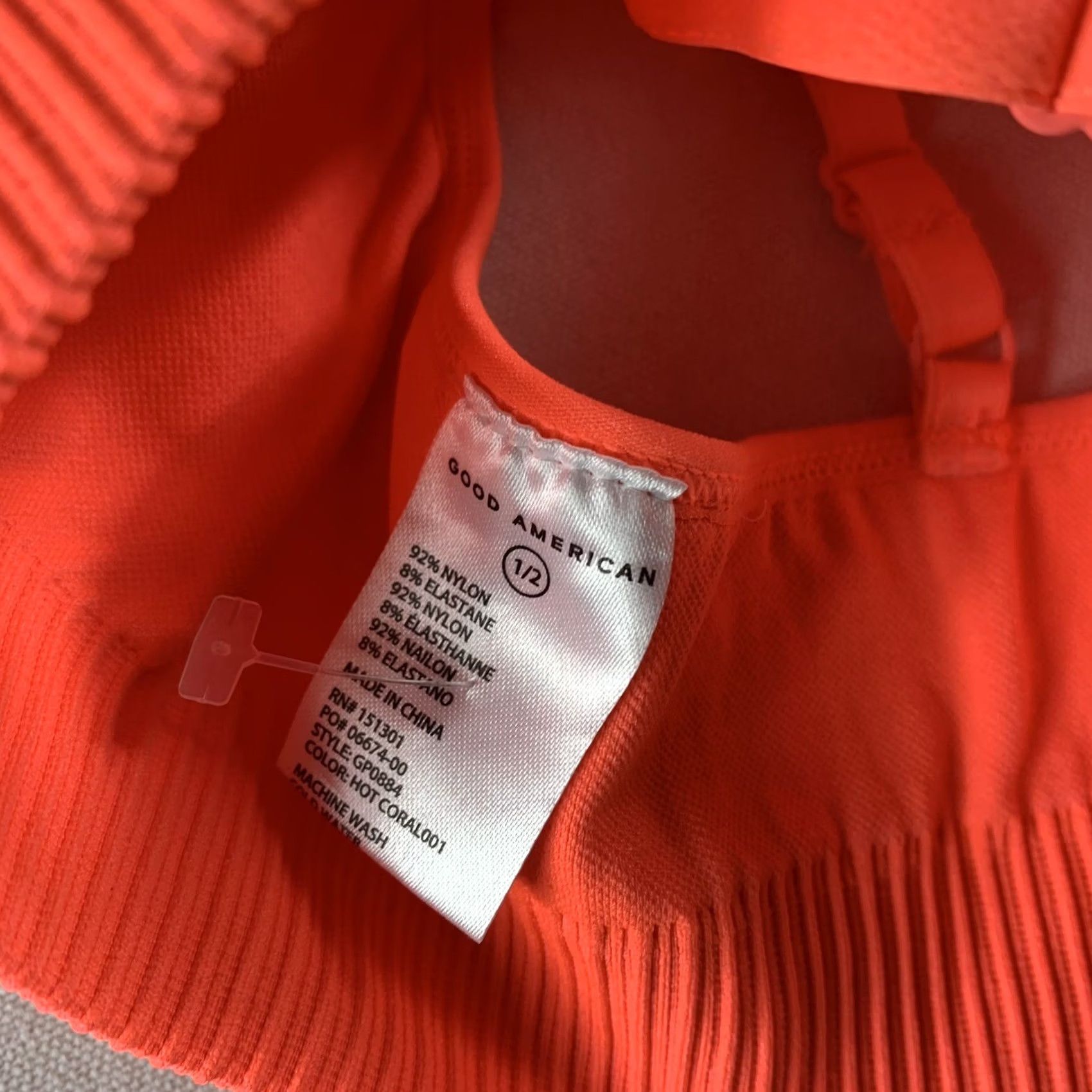 Good American GOOD AMERICAN ACTIVEWEAR TOP WOMENS SIZE 1/2 NEON ORANGE CROSS STRAP NYLON Size XS / US 0-2 / IT 36-38 - 5 Thumbnail