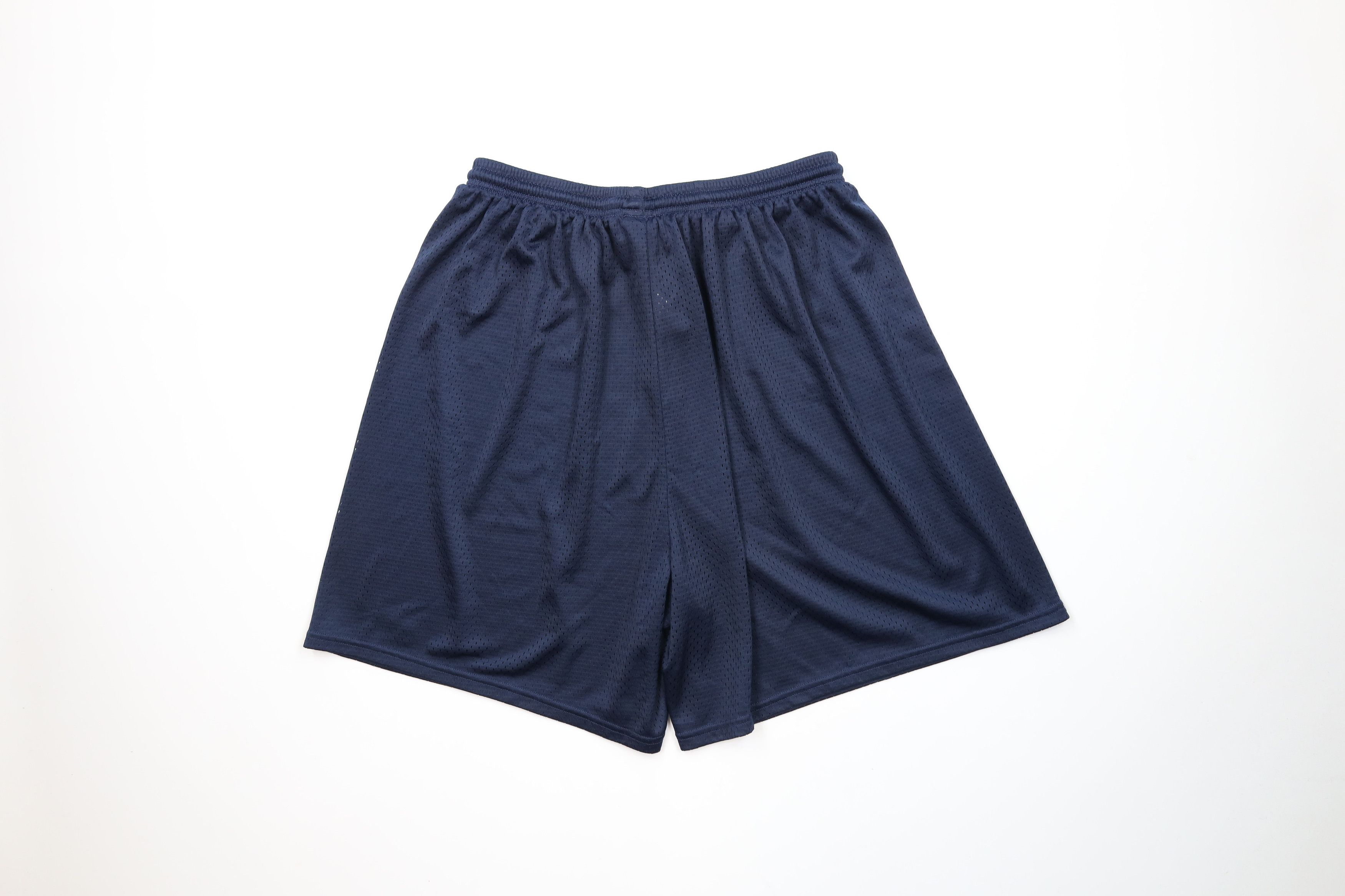 Vintage Vintage 90s Y2K Nike Scott Mini Swoosh Mesh Shorts Navy Blue Size US 38 / EU 54 - 8 Thumbnail