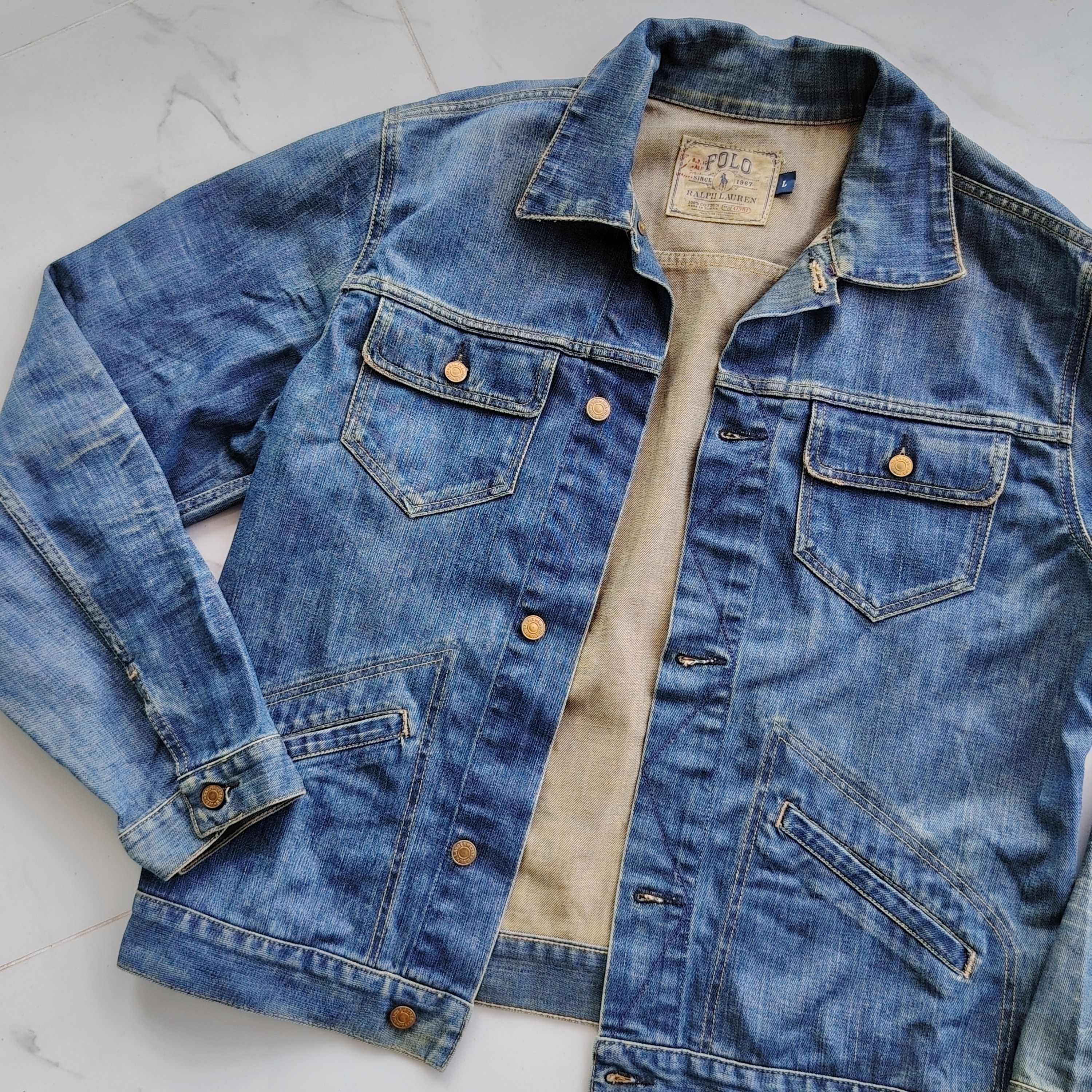 Polo Ralph Lauren Polo Ralph Lauren RL Blue Denim Jeans Jacket Classic Size US L / EU 52-54 / 3 - 5 Thumbnail